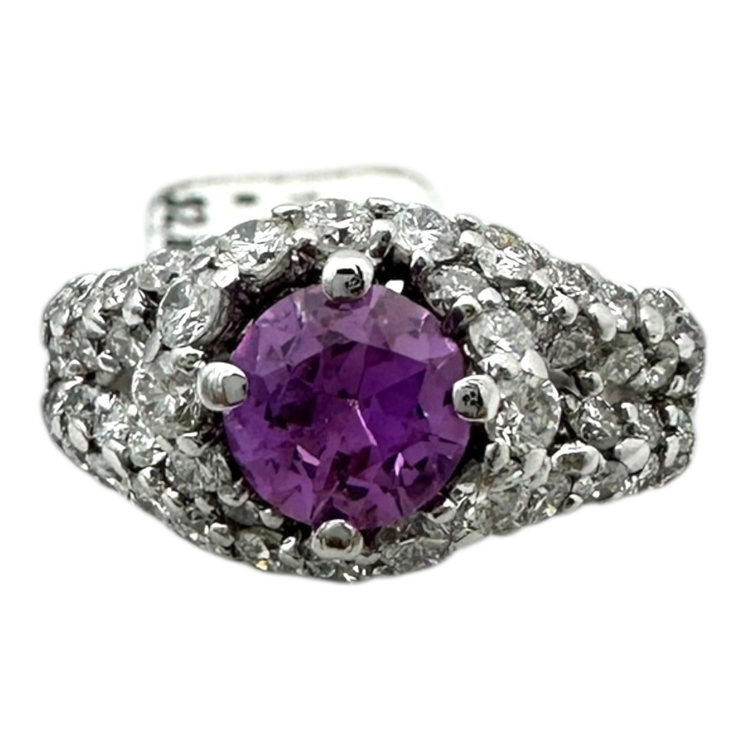 GIA-zertifizierter natürlicher rosa Saphir, Sri Lanka, unerhitzter Diamantring im Angebot 9