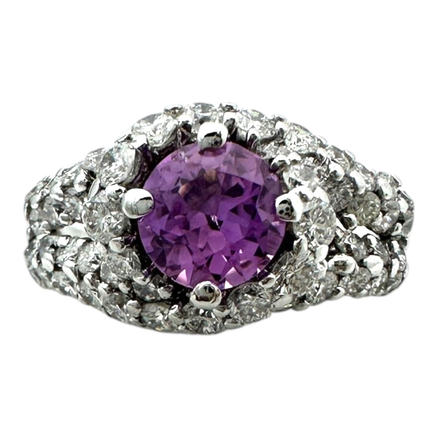 GIA-zertifizierter natürlicher rosa Saphir, Sri Lanka, unerhitzter Diamantring im Angebot 11