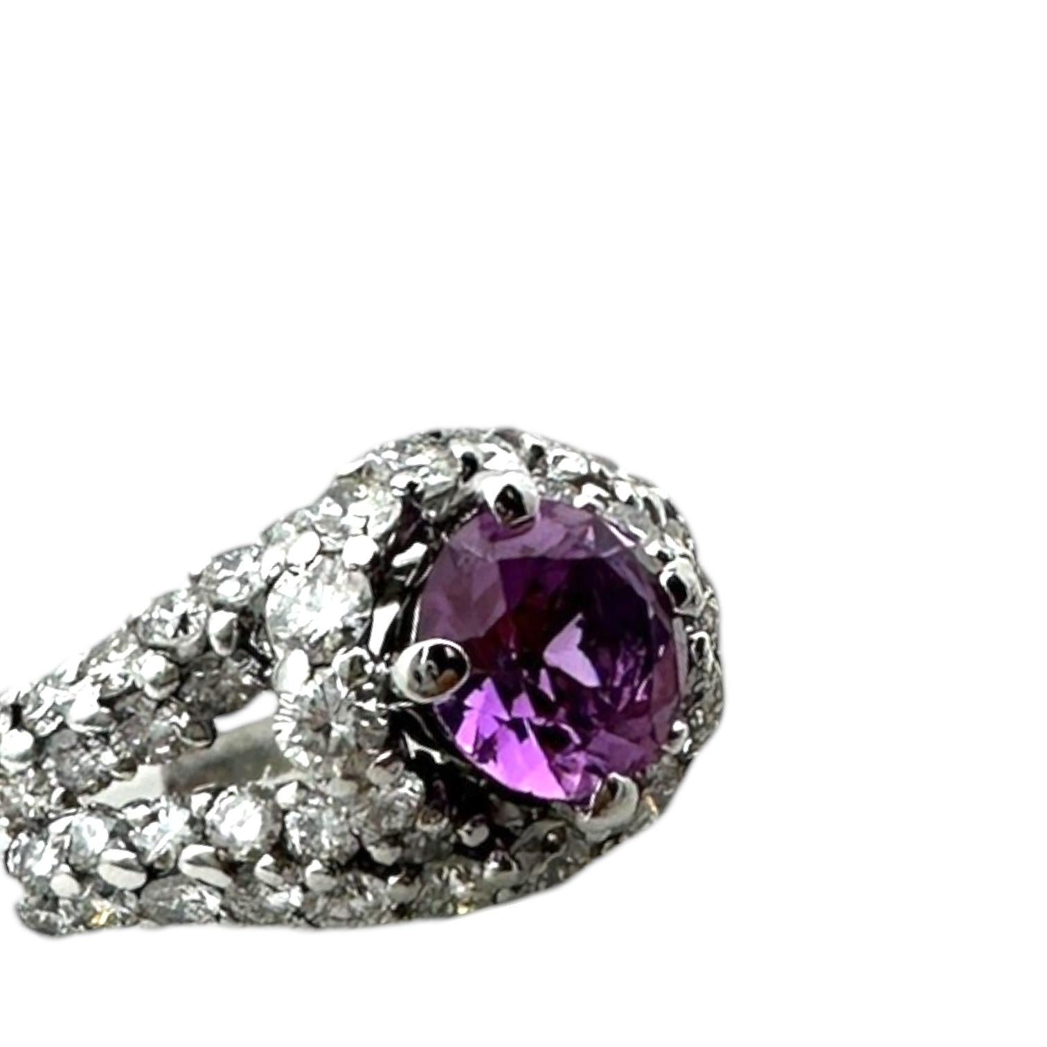 GIA-zertifizierter natürlicher rosa Saphir, Sri Lanka, unerhitzter Diamantring im Angebot 12
