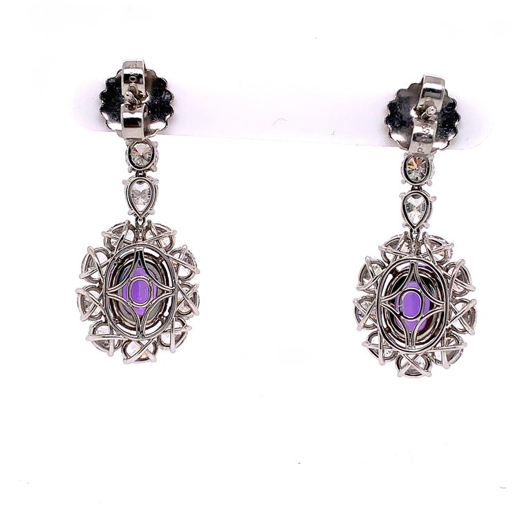 GIA Certified Natural Purple Sapphire and Diamond Earrings For Sale at ...