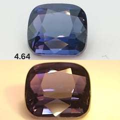 GIA Certified Natural Rare Color change Blue Spinel 4.64 carat