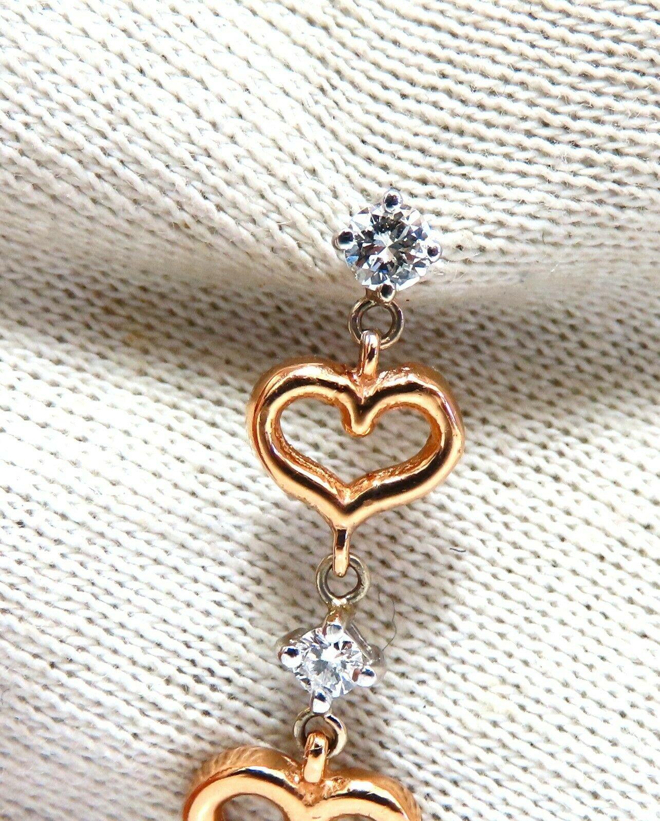 Heart Cut GIA Certified Natural Red Heart Tourmaline Diamonds Dangle Earrings For Sale