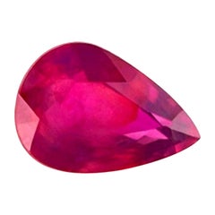 GIA Certified Natural Ruby Deep Red 0.58ct Pear Teardrop Cut Loose Unheated Rare