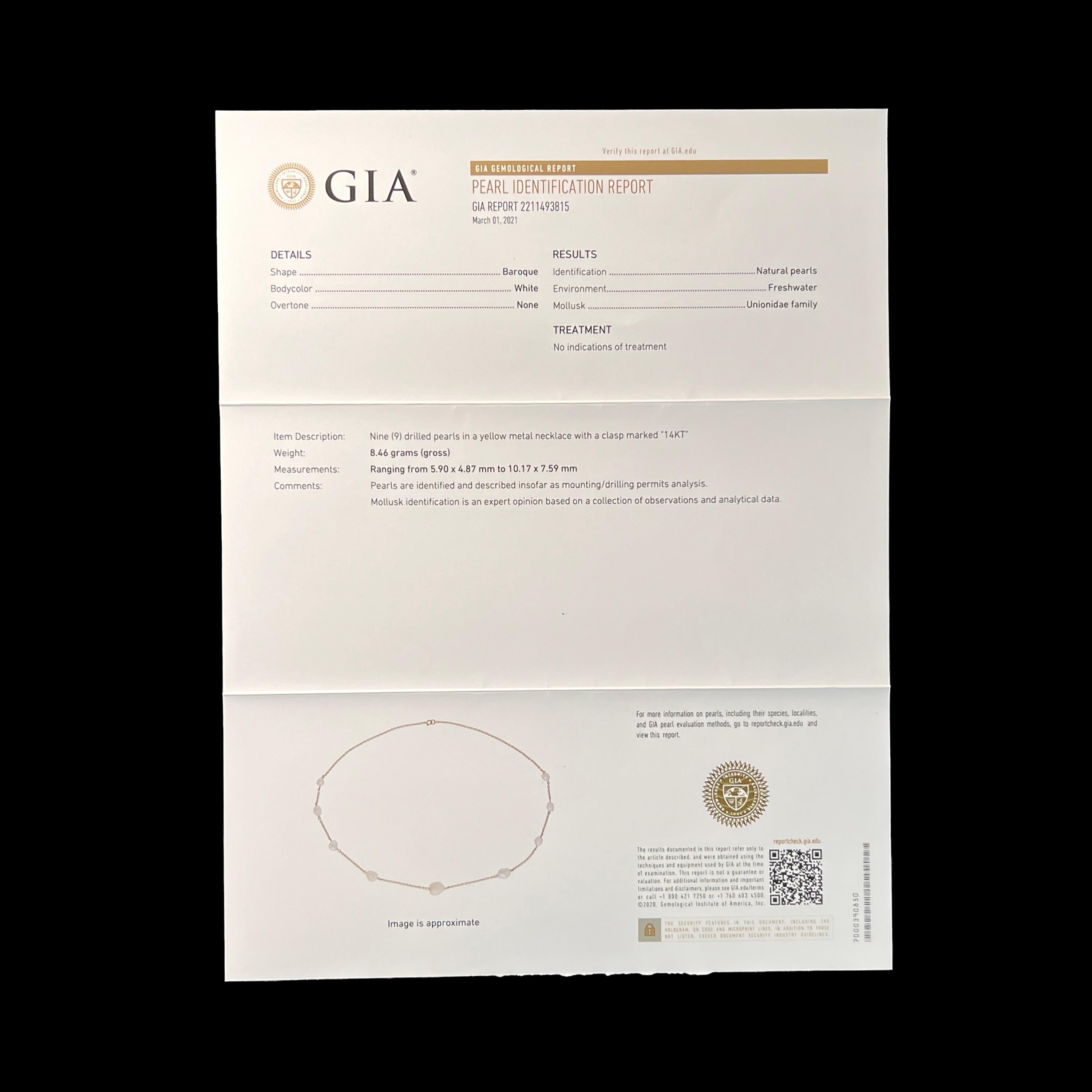 GIA Certified Natural Saltwater Pearl Necklace for a Child 2