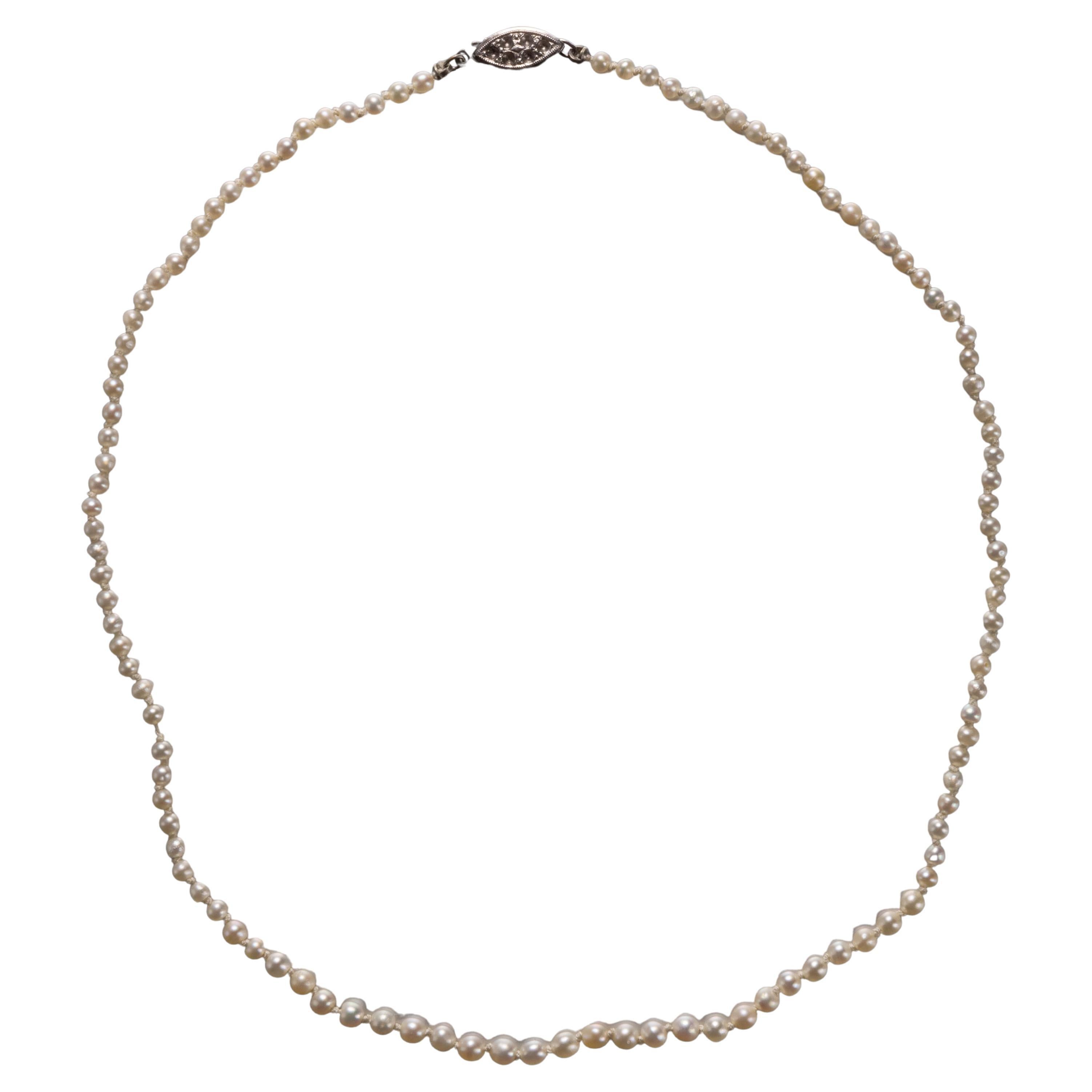 GIA Certified Natural Saltwater Pearl Necklace for a Child
