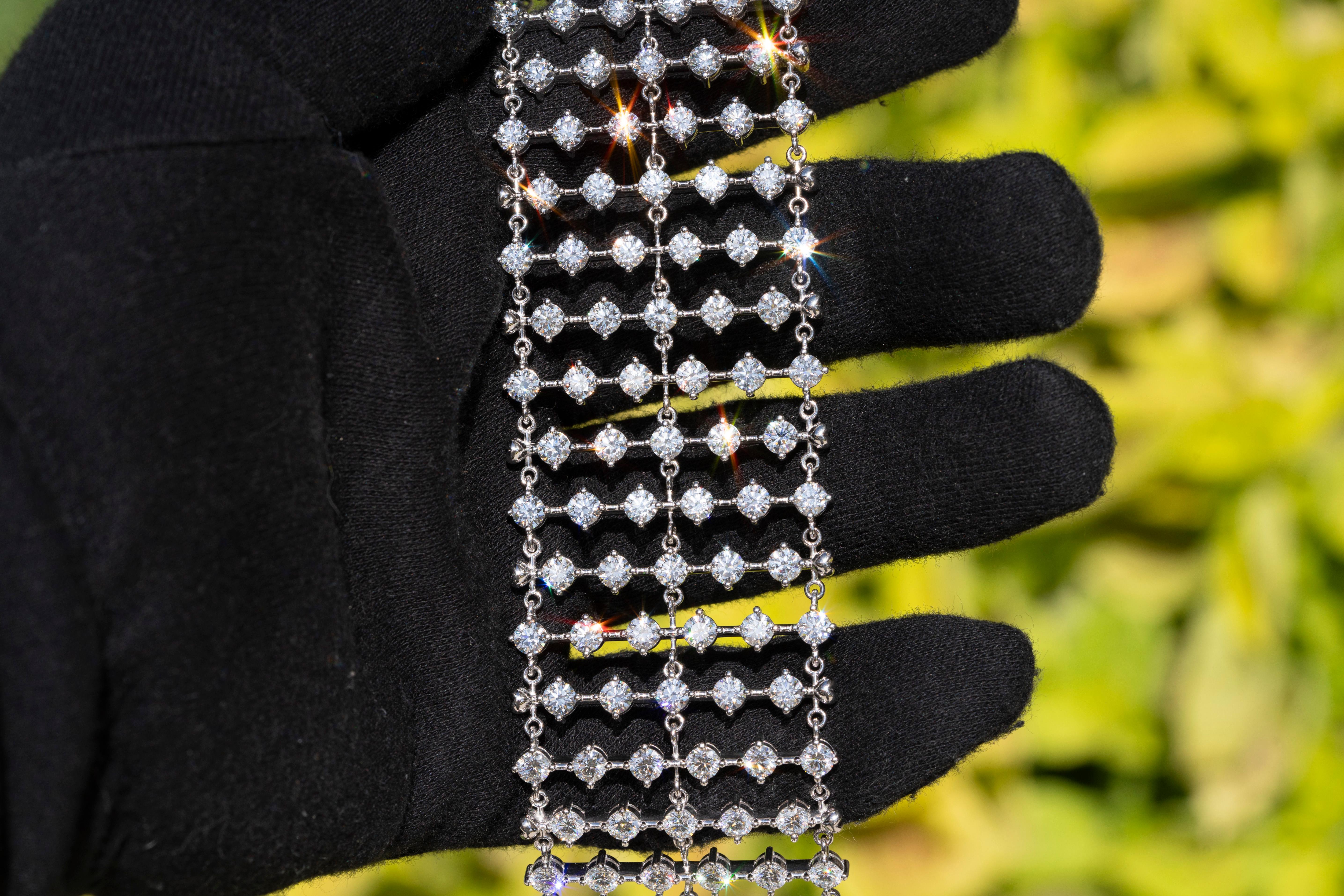 GIA-zertifizierte natürliche Six Row Round Diamond Armband im Zustand „Neu“ in Boca Raton, FL