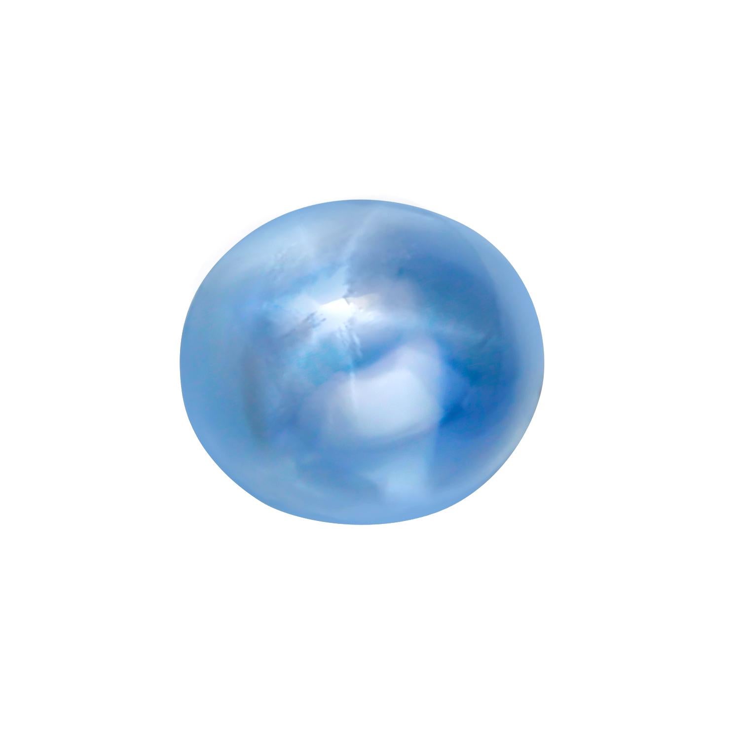 Oval Cut GIA Certified Natural Star Sapphire No Indications of Heating 5.32 Carats