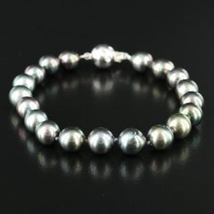 GIA certified Natural Tahitian Pearl Bracelet with 14K Diamond Clasp