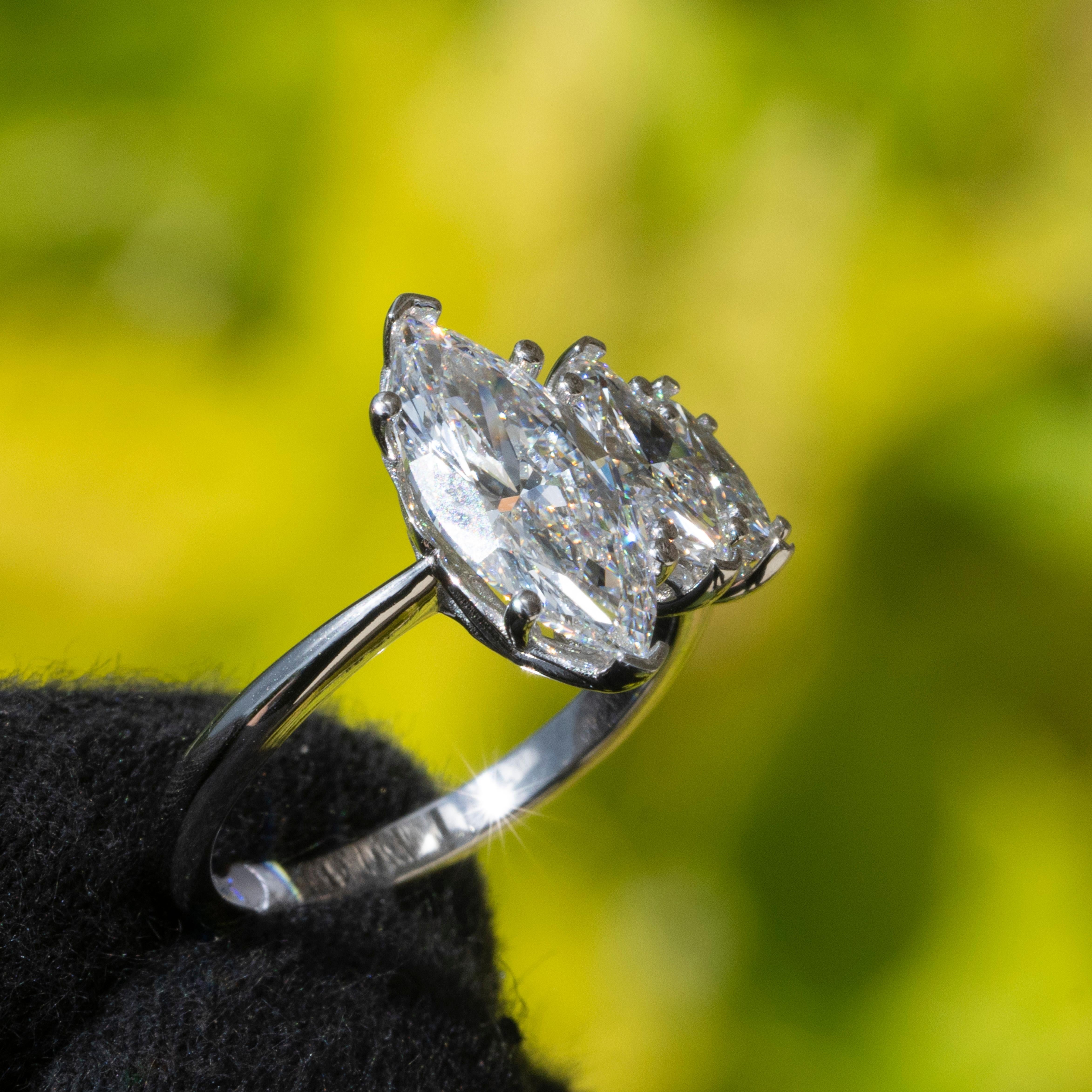 GIA Certified Natural Three Stone Diamond Ring In New Condition In Boca Raton, FL