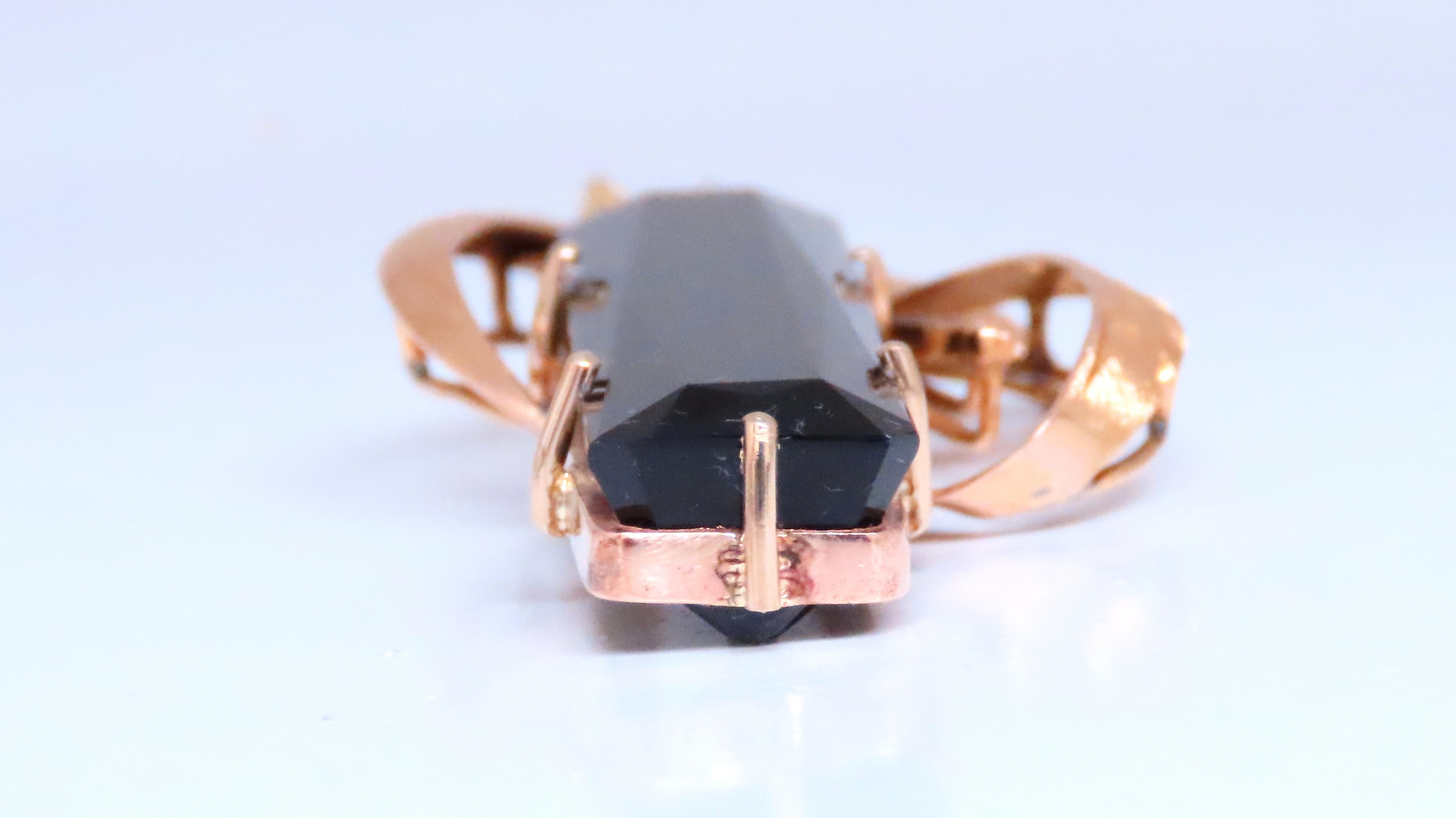 Emerald Cut GIA Certified Natural Tourmaline Pendant 14kt For Sale