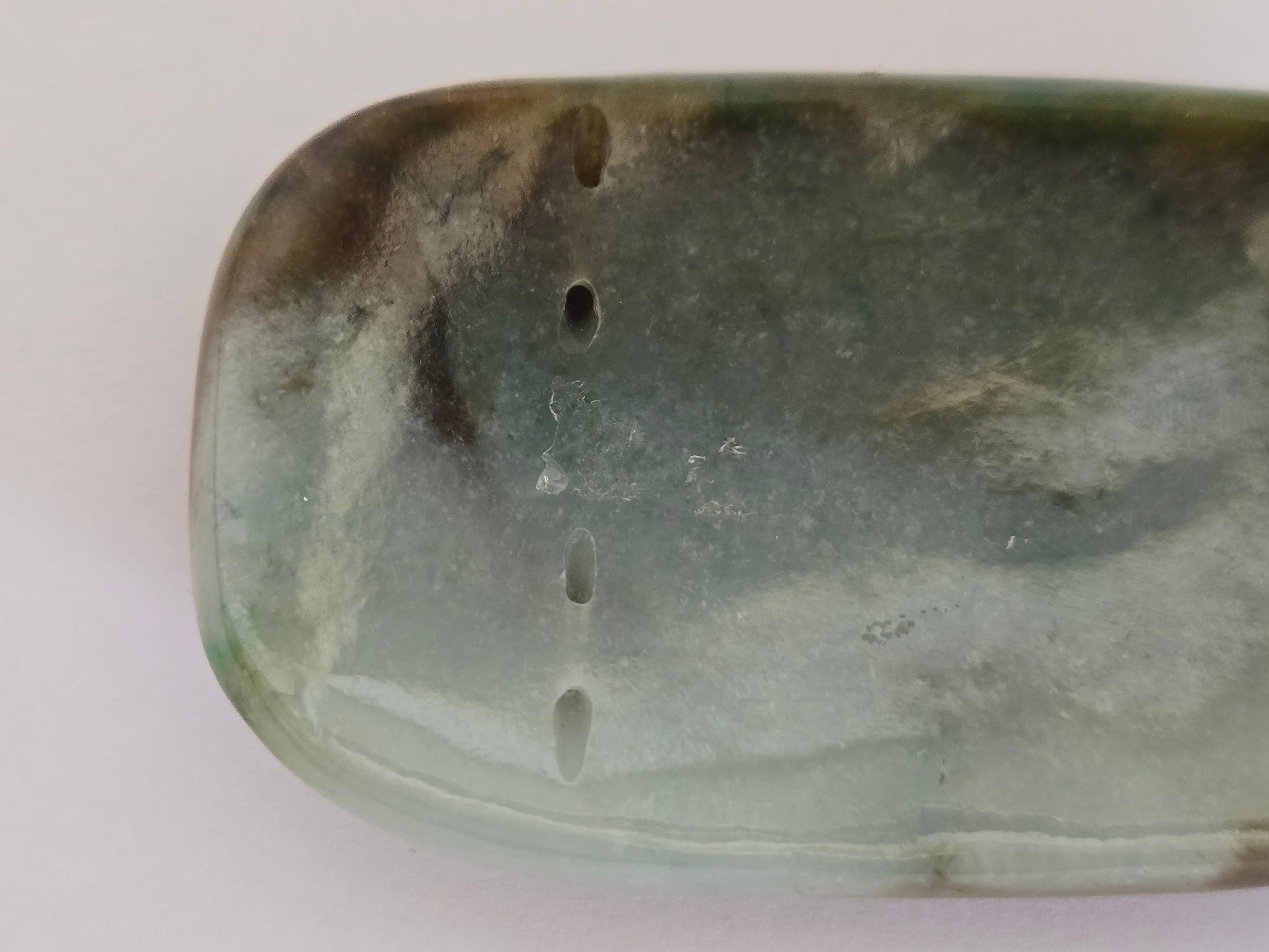 GIA Certified Natural Tri-Color Jadeite Jade Ornament For Sale 6