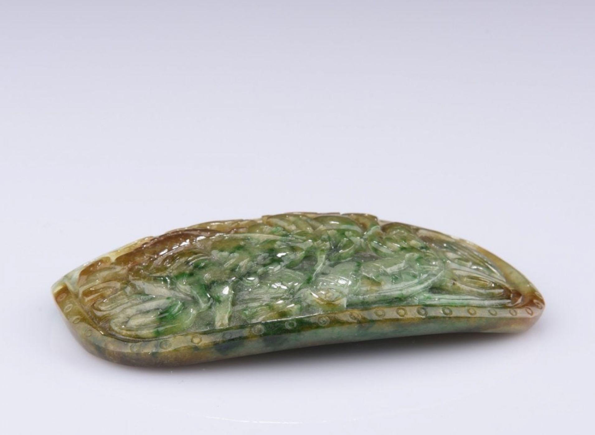 GIA Certified Natural Tri-Color Jadeite Jade Ornament For Sale 12