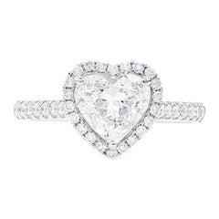 GIA Certified Natural Untreated 1.36 Carat White Diamond Engagement Wedding Ring