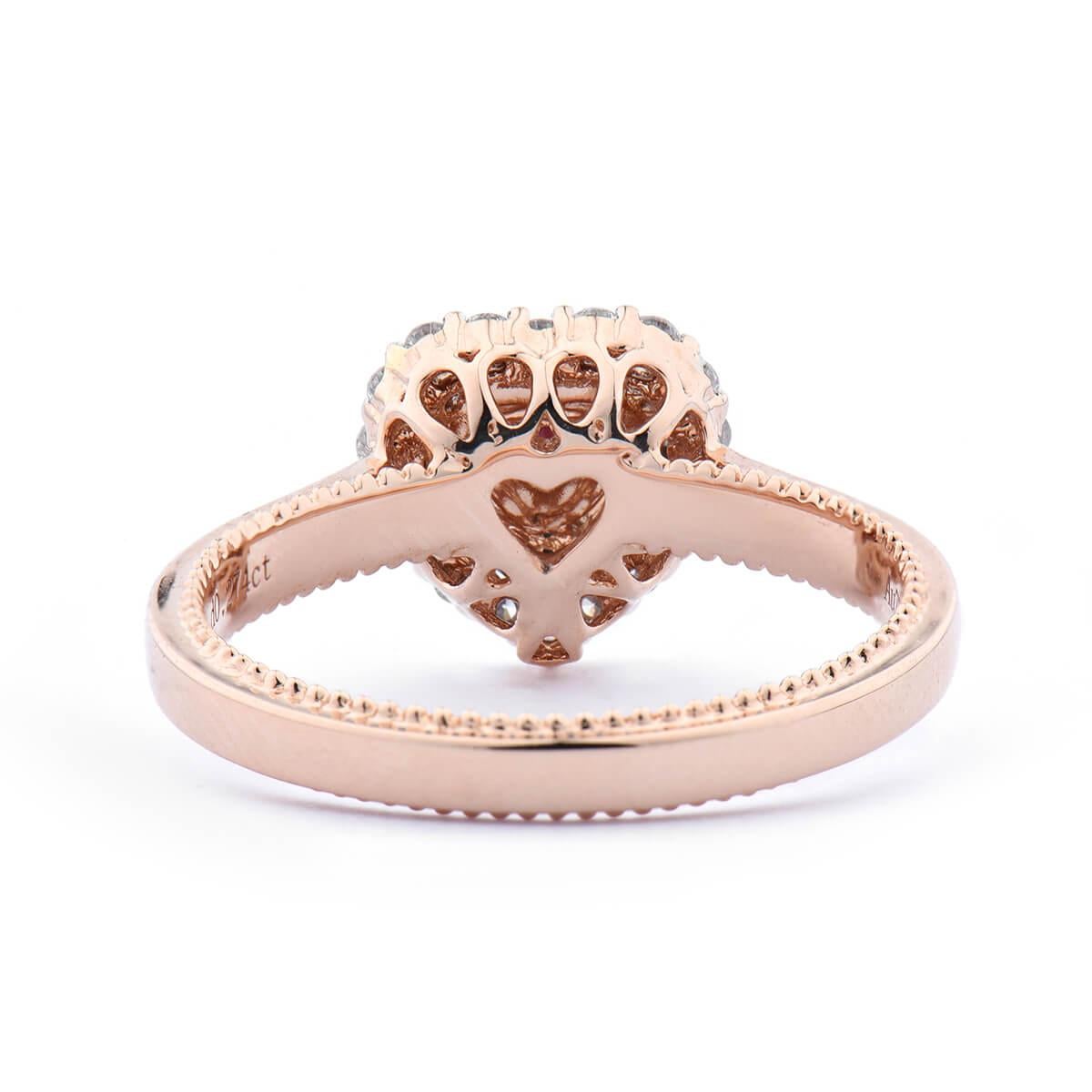 GIA Certified Natural Untreated Light Pink Diamond 18 Karat Rose Gold Ring For Sale 2