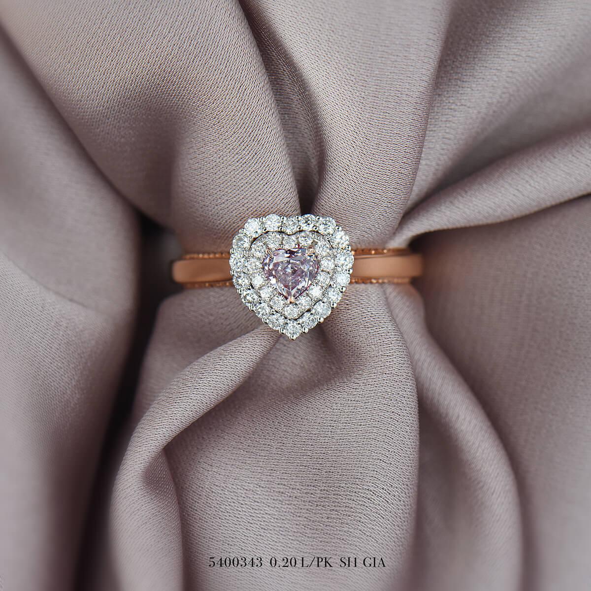 GIA Certified Natural Untreated Light Pink Diamond 18 Karat Rose Gold Ring For Sale 3