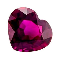 GIA Certified Natural Untreated Ruby Purple Red 0.54ct Heart Cut Gem No Heat