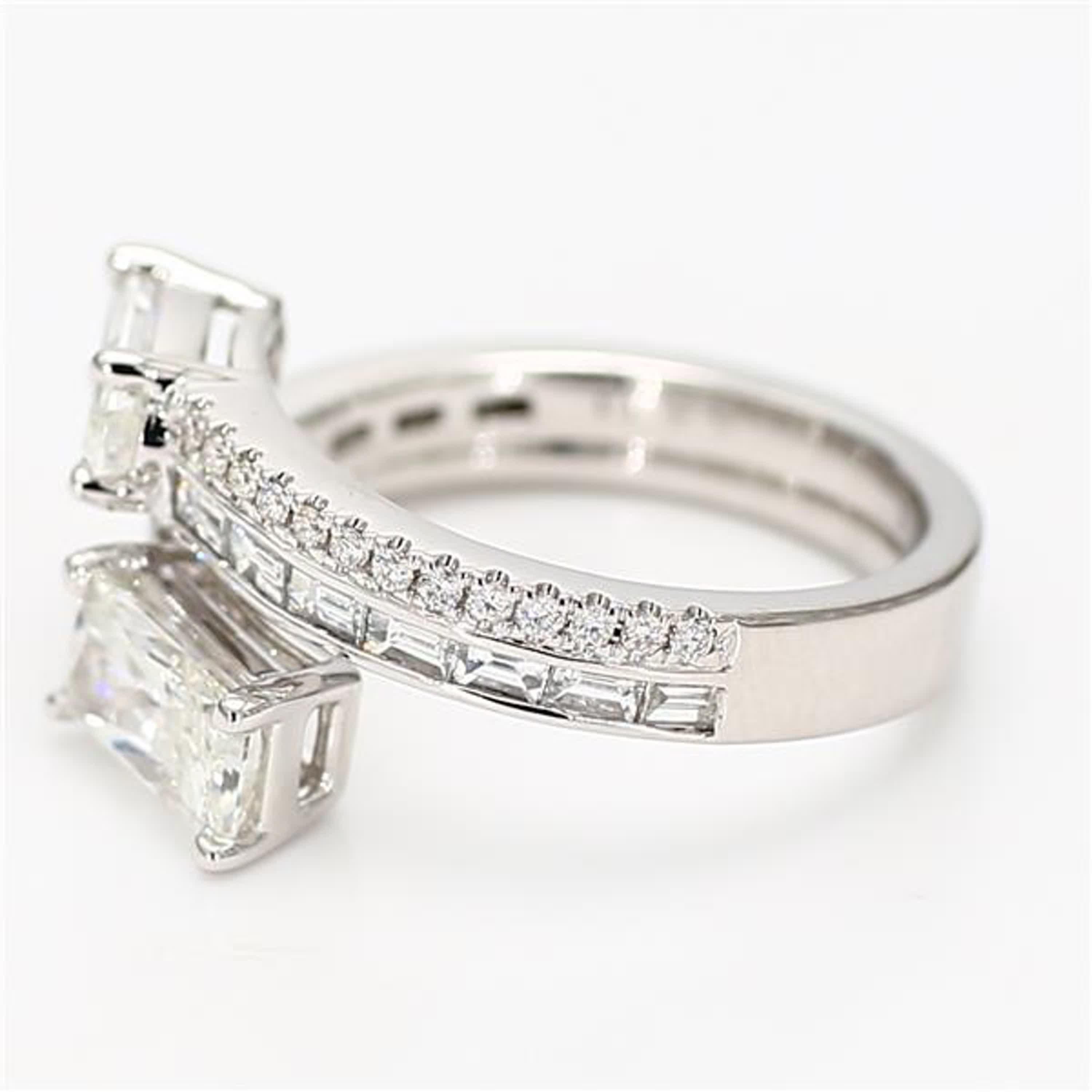 Radiant Cut GIA Certified Natural White Mix Diamond 2.15 Carat TW White Gold Cocktail Ring For Sale