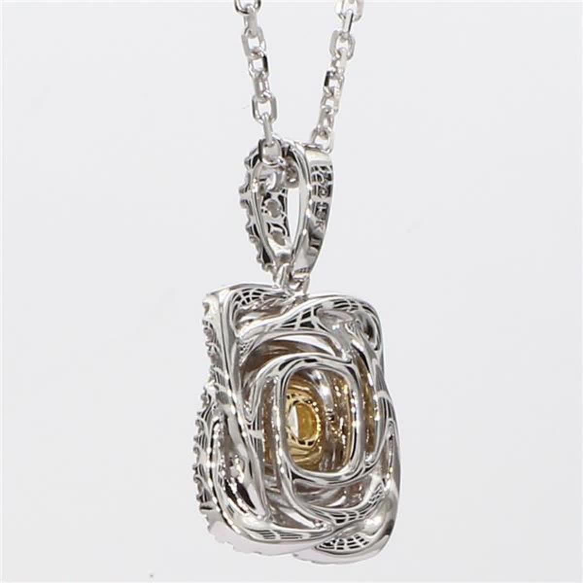 GIA-zertifizierter natürlicher gelber Kissen- und weißer Diamant 1.16 Karat TW Gold-Anhänger (Kissenschliff)
