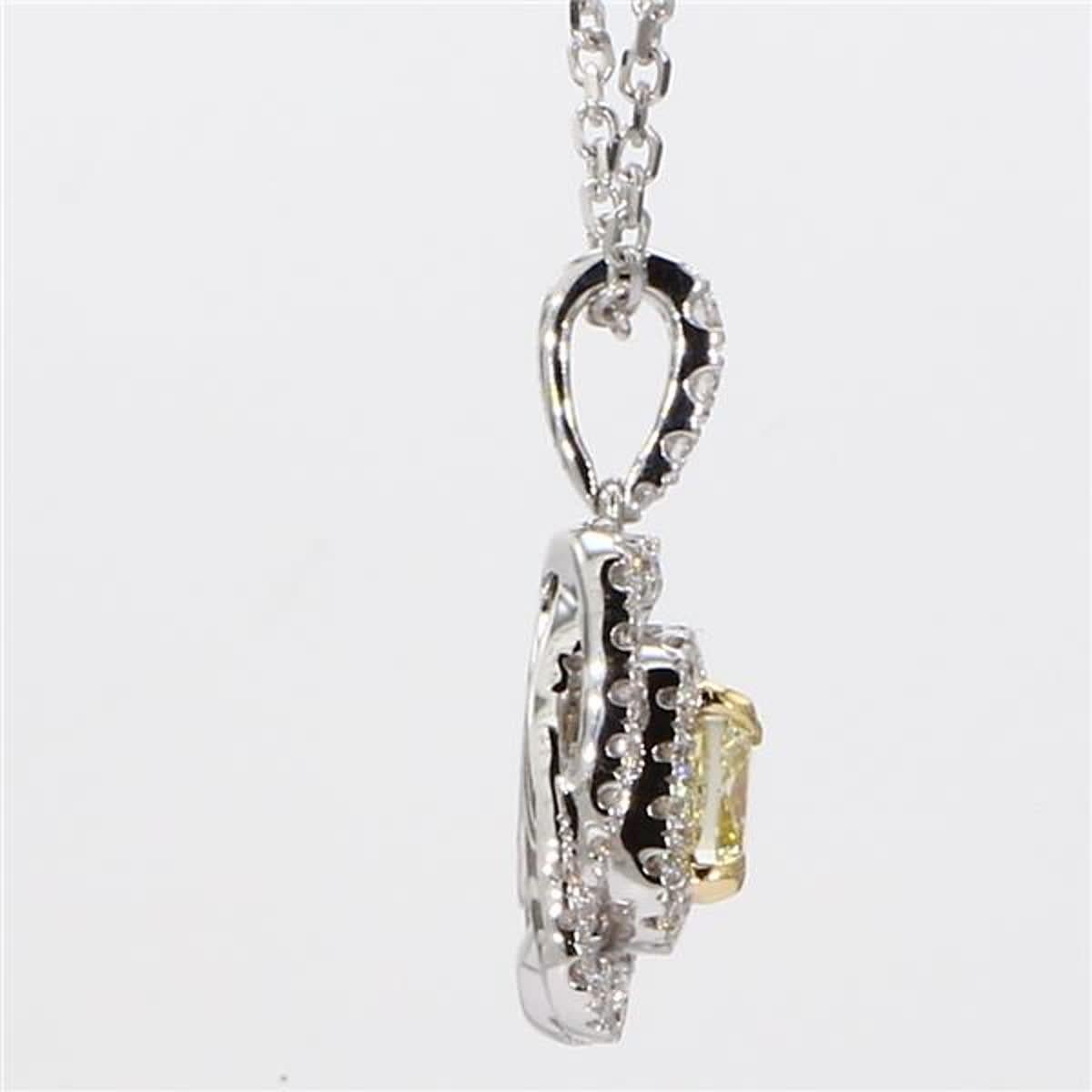 GIA-zertifizierter natürlicher gelber Kissen- und weißer Diamant 1.16 Karat TW Gold-Anhänger Damen