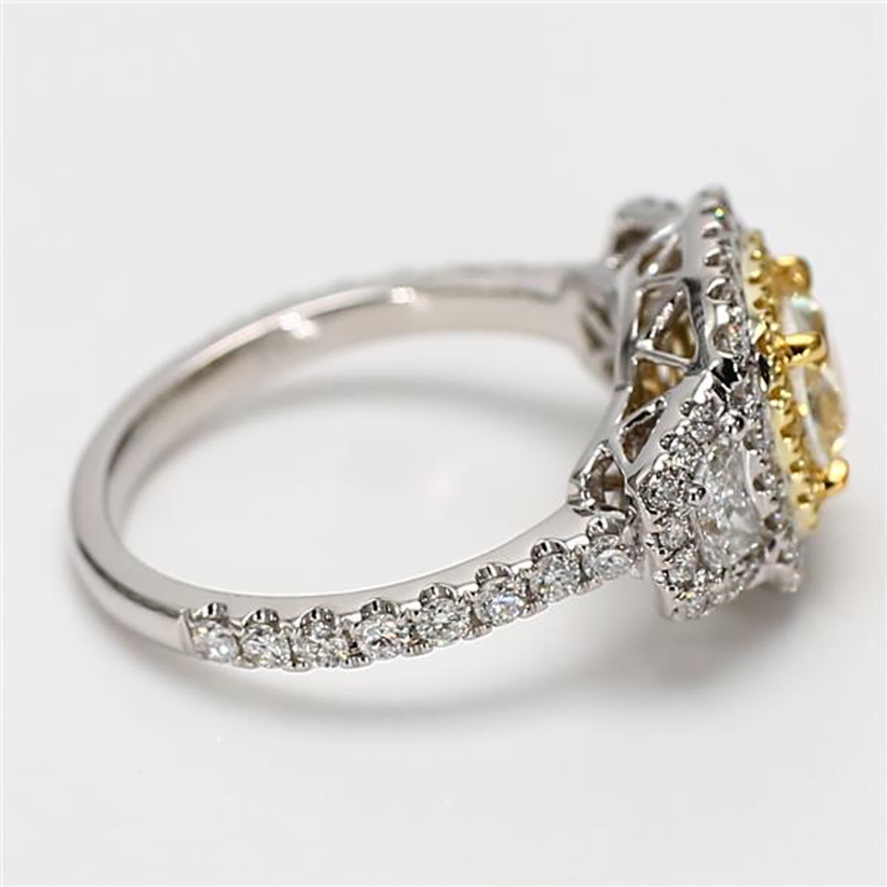 Women's GIA Certified Natural Yellow Cushion Diamond 2.21 Carat TW Gold Cocktail Ring For Sale