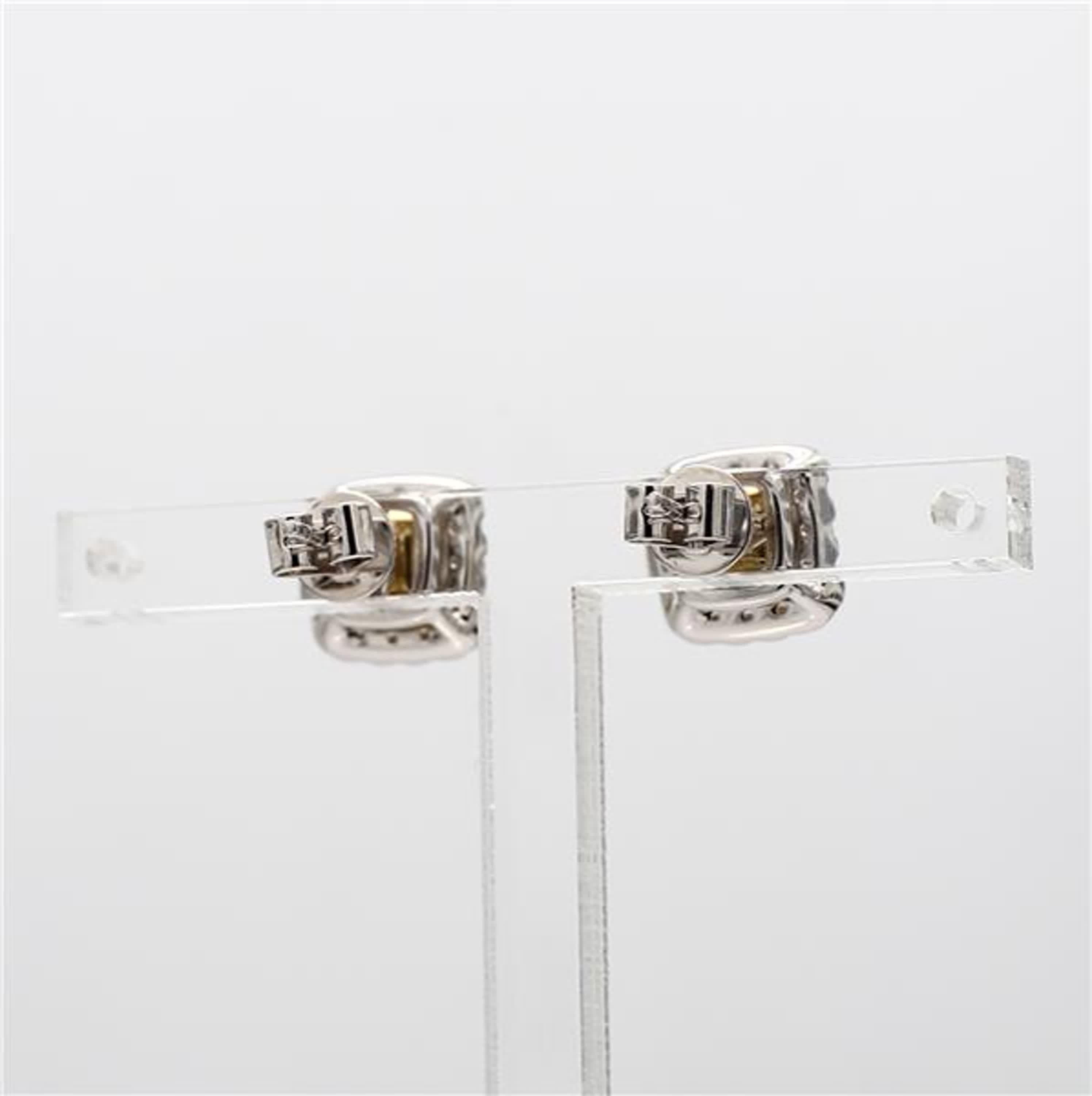 GIA-zertifizierte natürliche gelbe Diamant-Ohrringe mit Kissenschliff 2.23 Karat TW Damen im Angebot