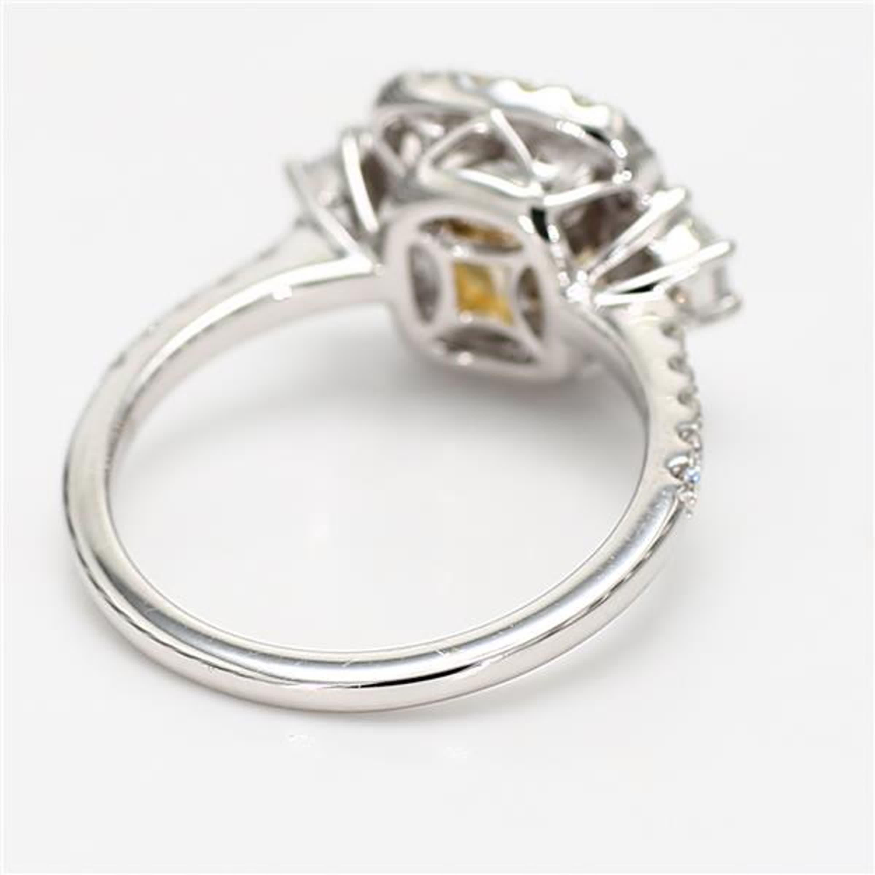 GIA Certified Natural Yellow Cushion Diamond 3.04 Carat TW Gold Cocktail Ring In New Condition For Sale In New York, NY