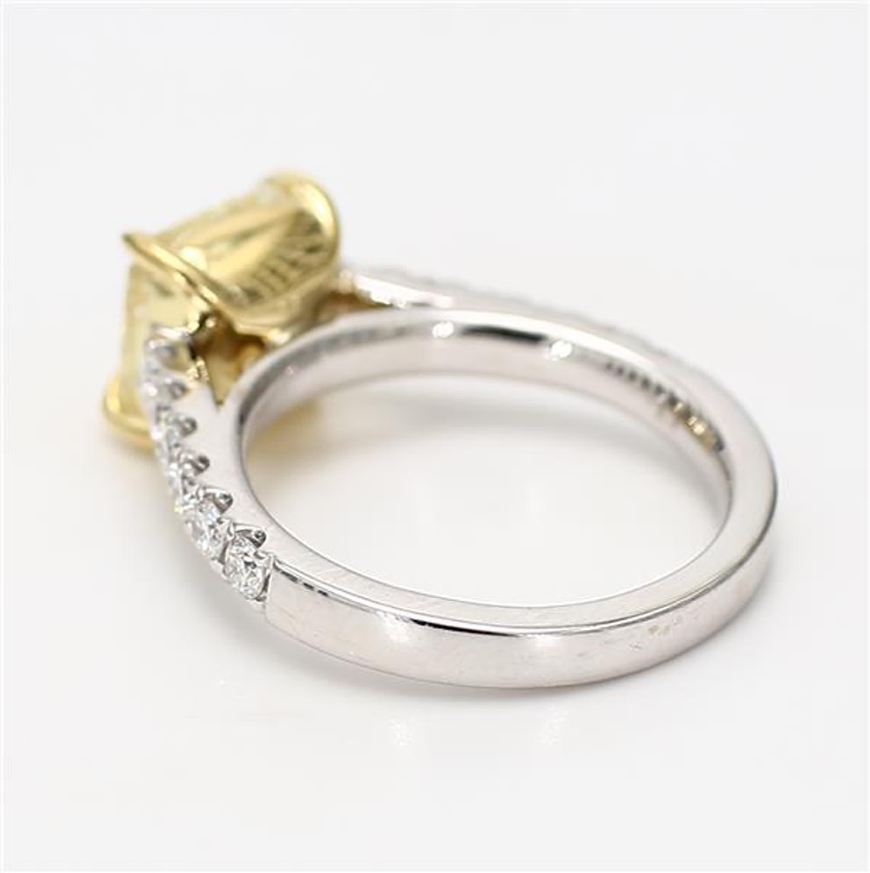 Cushion Cut GIA Certified Natural Yellow Cushion Diamond 4.55 Carat TW Gold Cocktail Ring For Sale