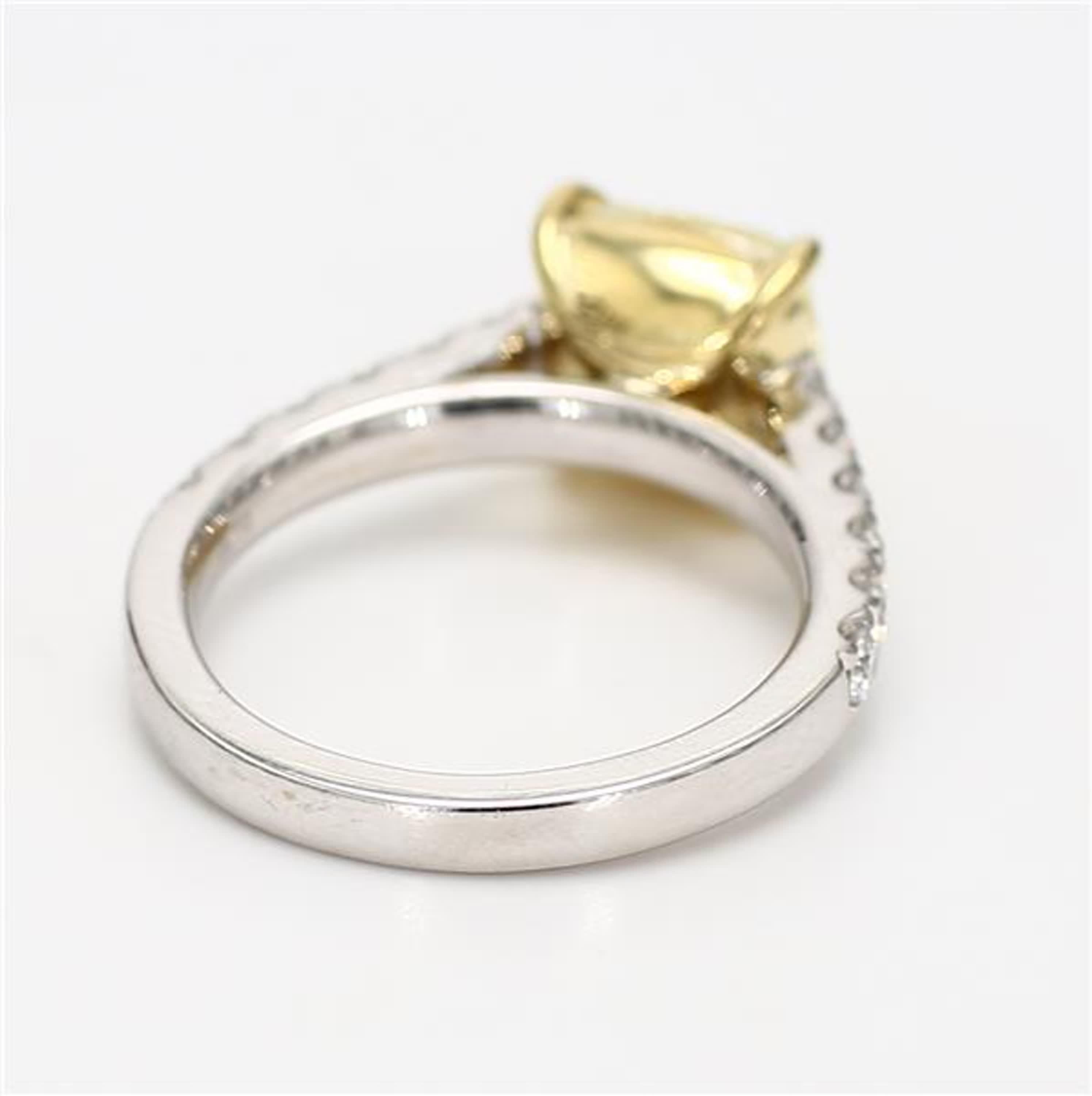 GIA Certified Natural Yellow Cushion Diamond 4.55 Carat TW Gold Cocktail Ring In New Condition For Sale In New York, NY