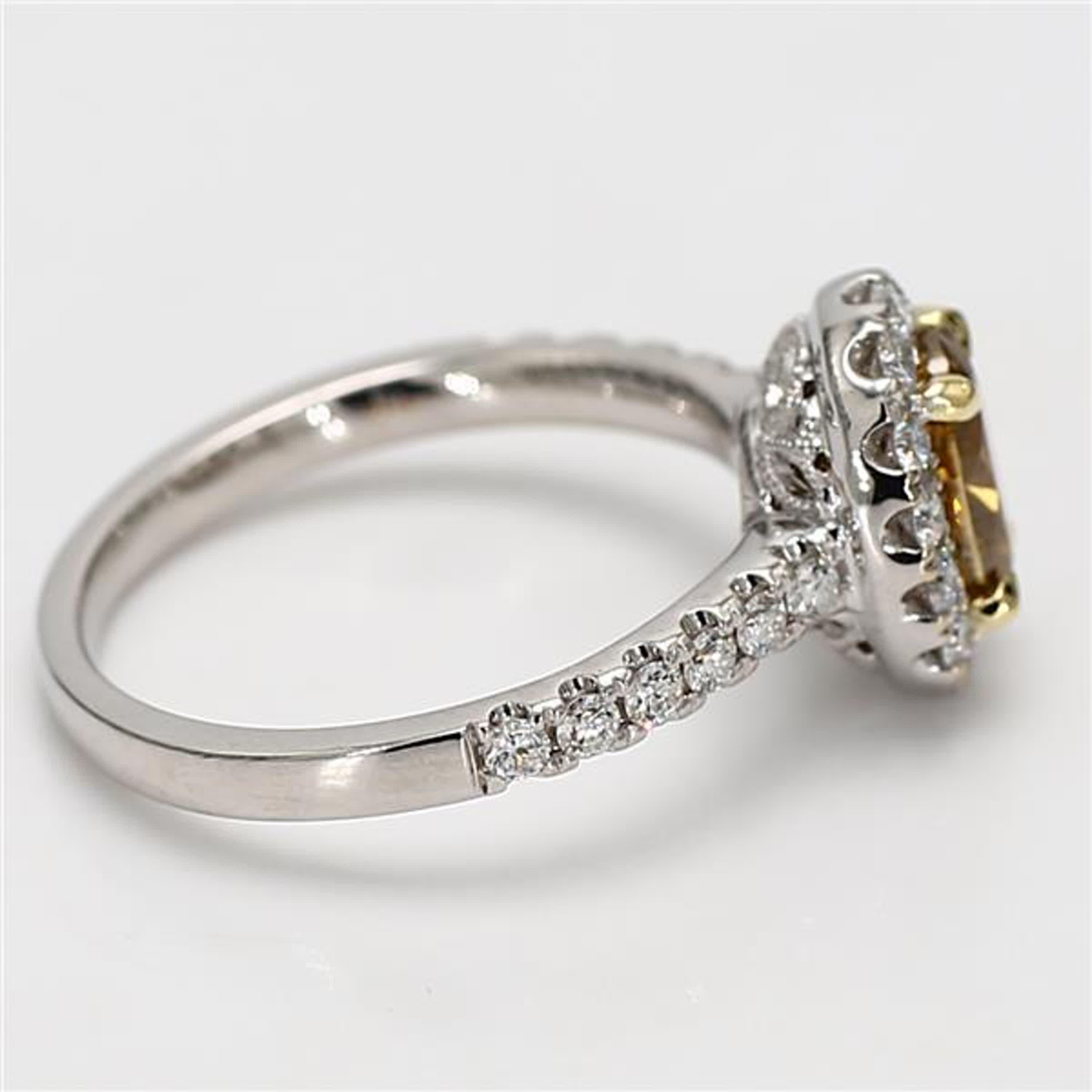 Women's GIA Certified Natural Yellow Oval Diamond 1.50 Carat TW Gold Cocktail Ring