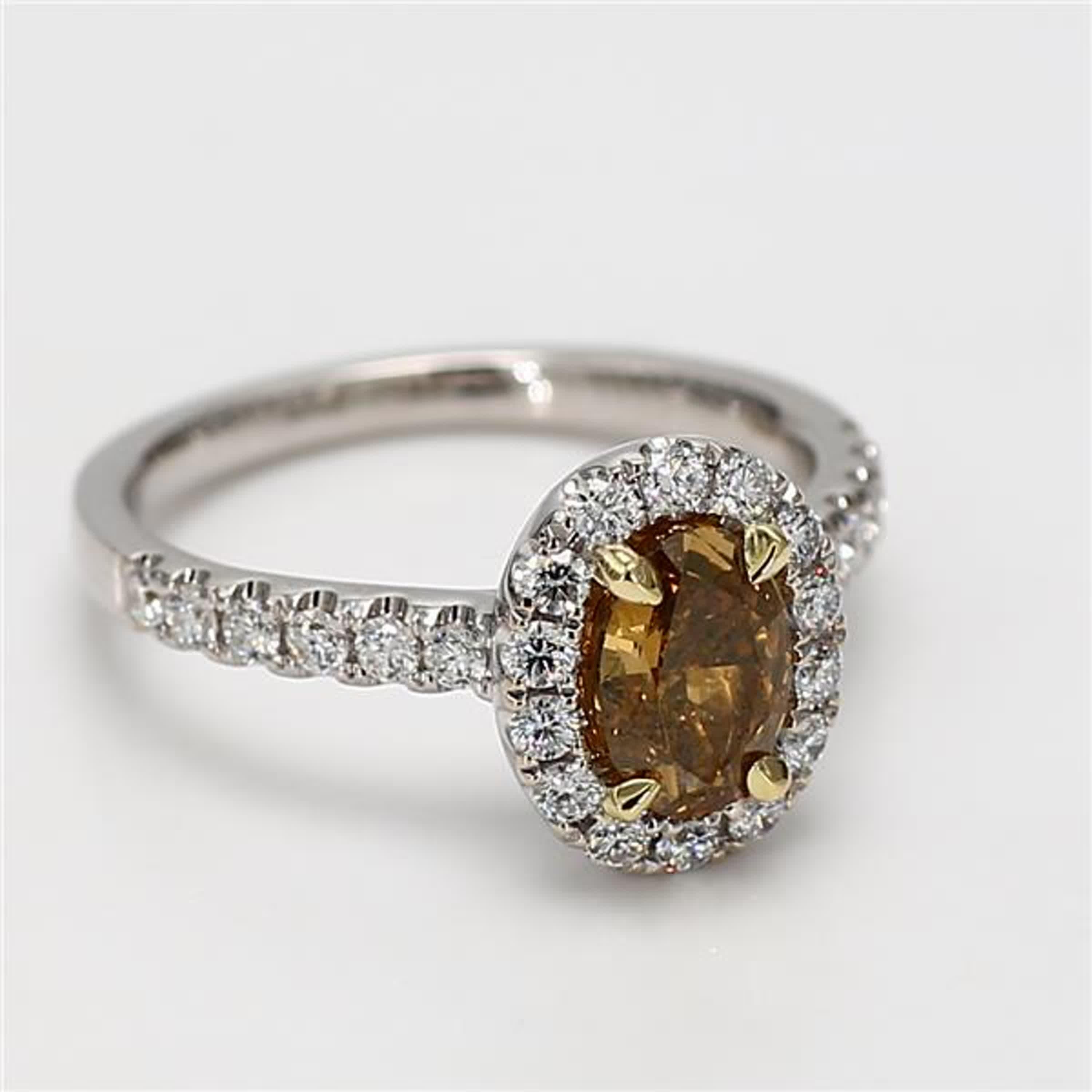 GIA Certified Natural Yellow Oval Diamond 1.50 Carat TW Gold Cocktail Ring 1
