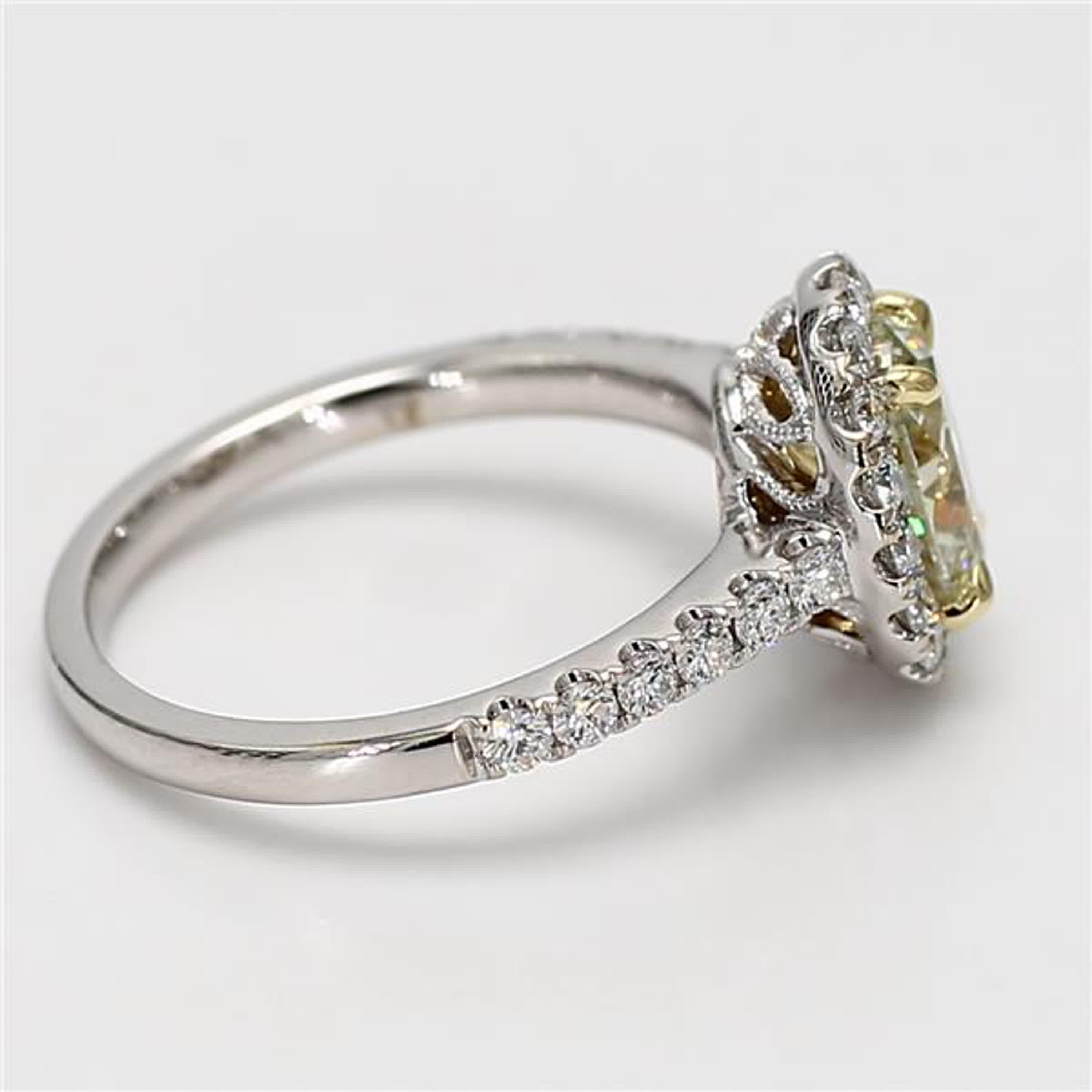 GIA Certified Natural Yellow Oval Diamond 1.90 Carat TW Gold Cocktail Ring In New Condition In New York, NY