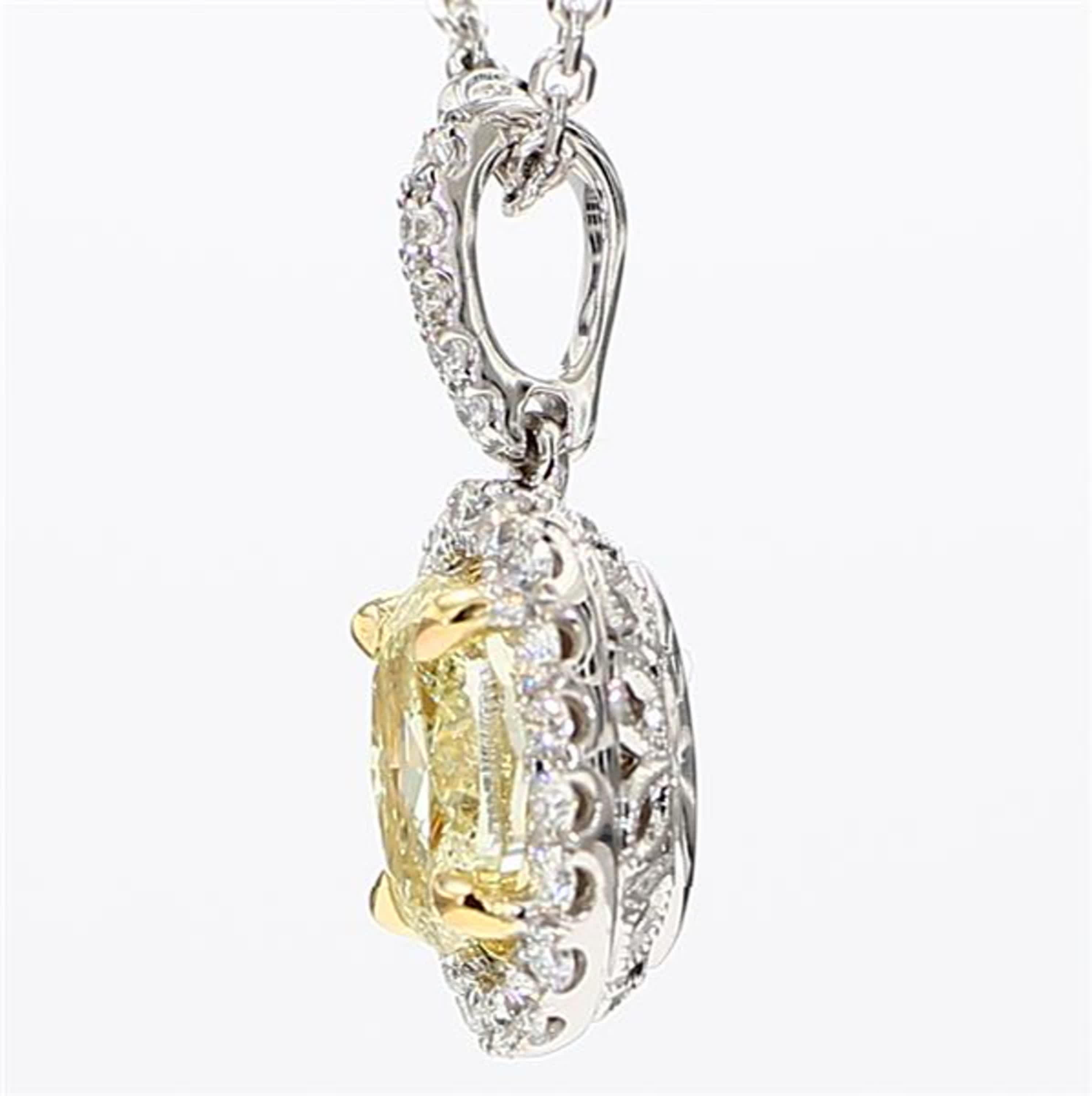 Contemporary GIA Certified Natural Yellow Oval Diamond 2.37 Carat TW Gold Drop Pendant For Sale