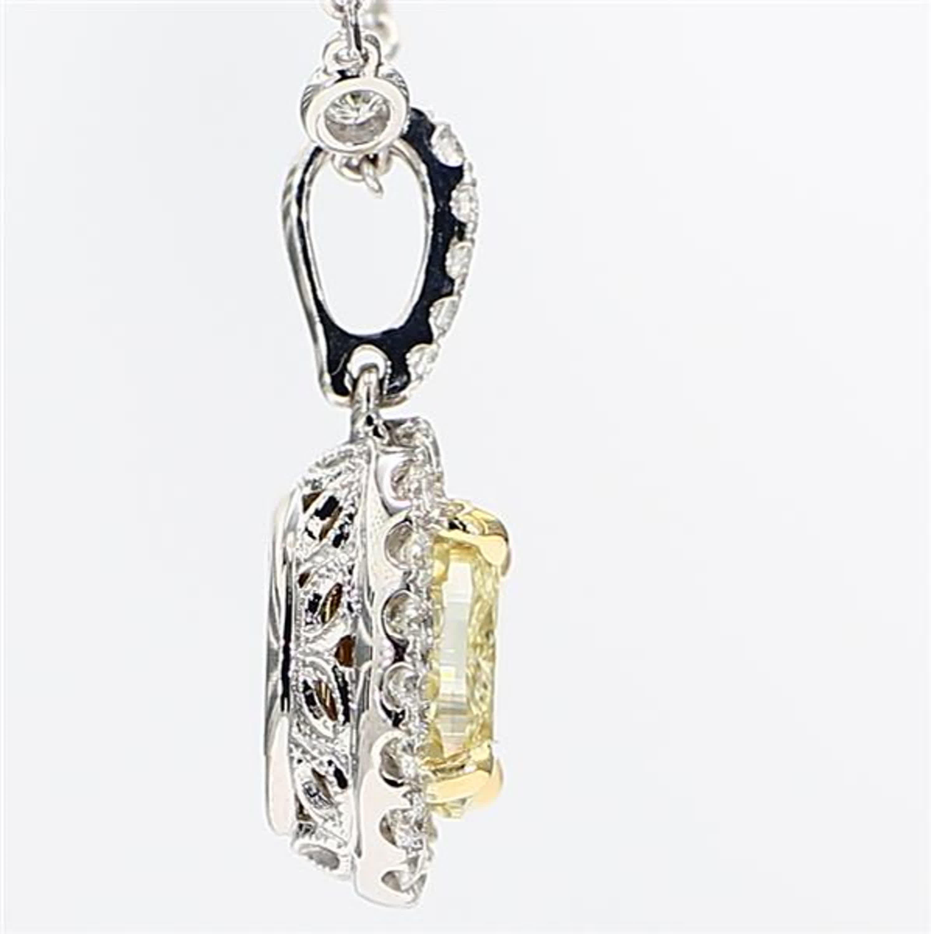 Women's GIA Certified Natural Yellow Oval Diamond 2.37 Carat TW Gold Drop Pendant For Sale