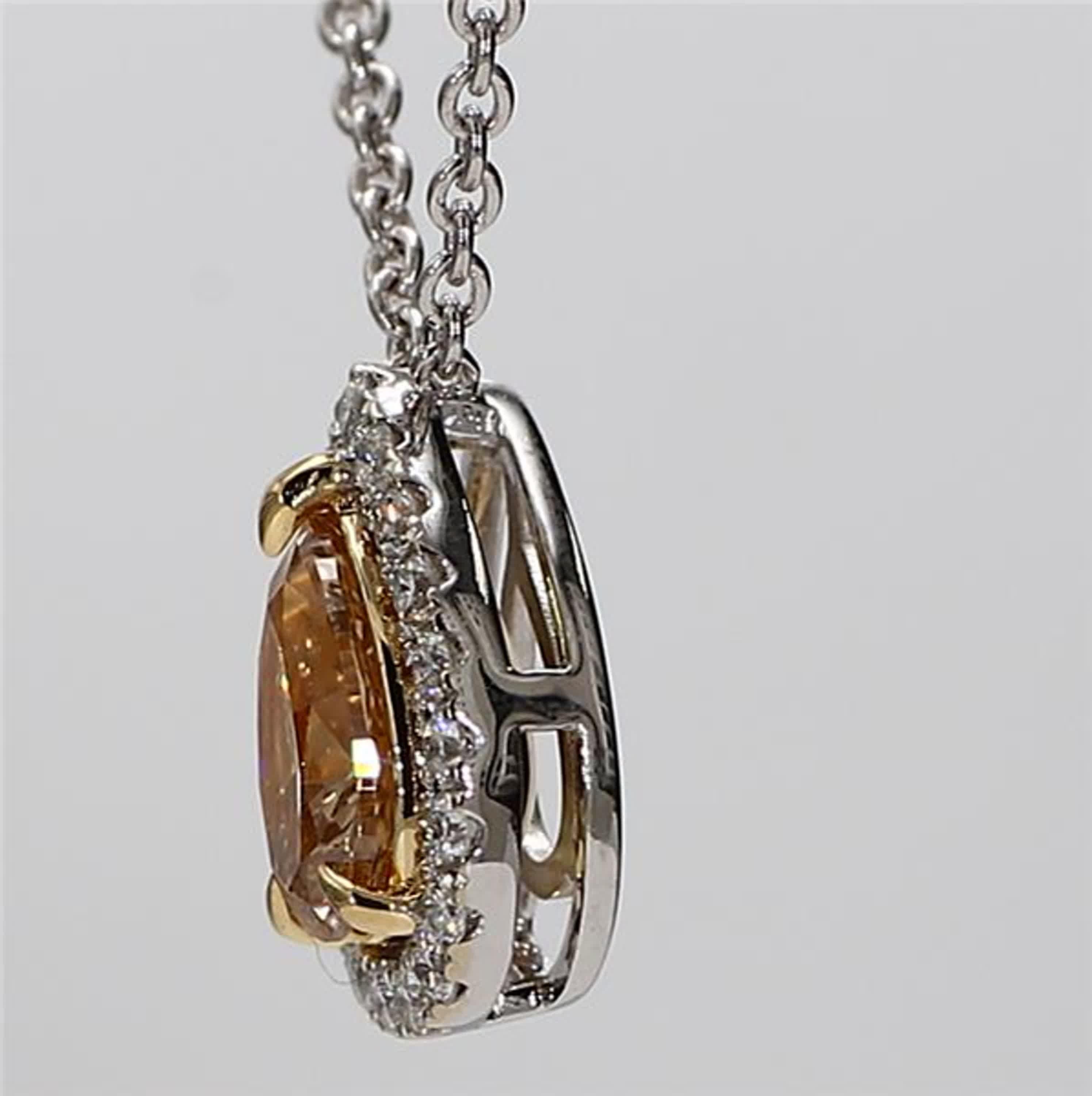 Contemporary GIA Certified Natural Yellow Pear Diamond .42 Carat TW Gold Drop Pendant