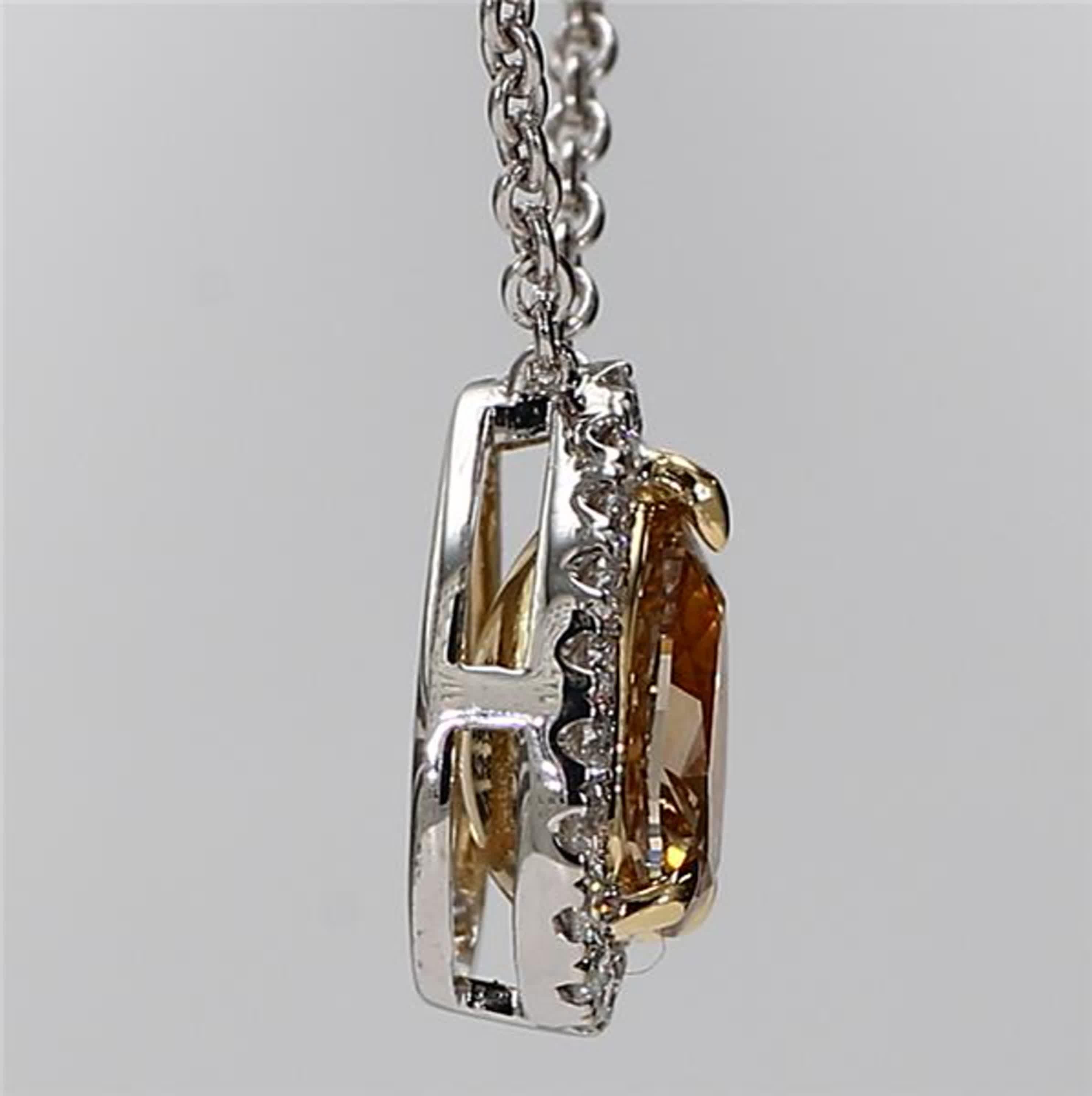 Women's GIA Certified Natural Yellow Pear Diamond .42 Carat TW Gold Drop Pendant
