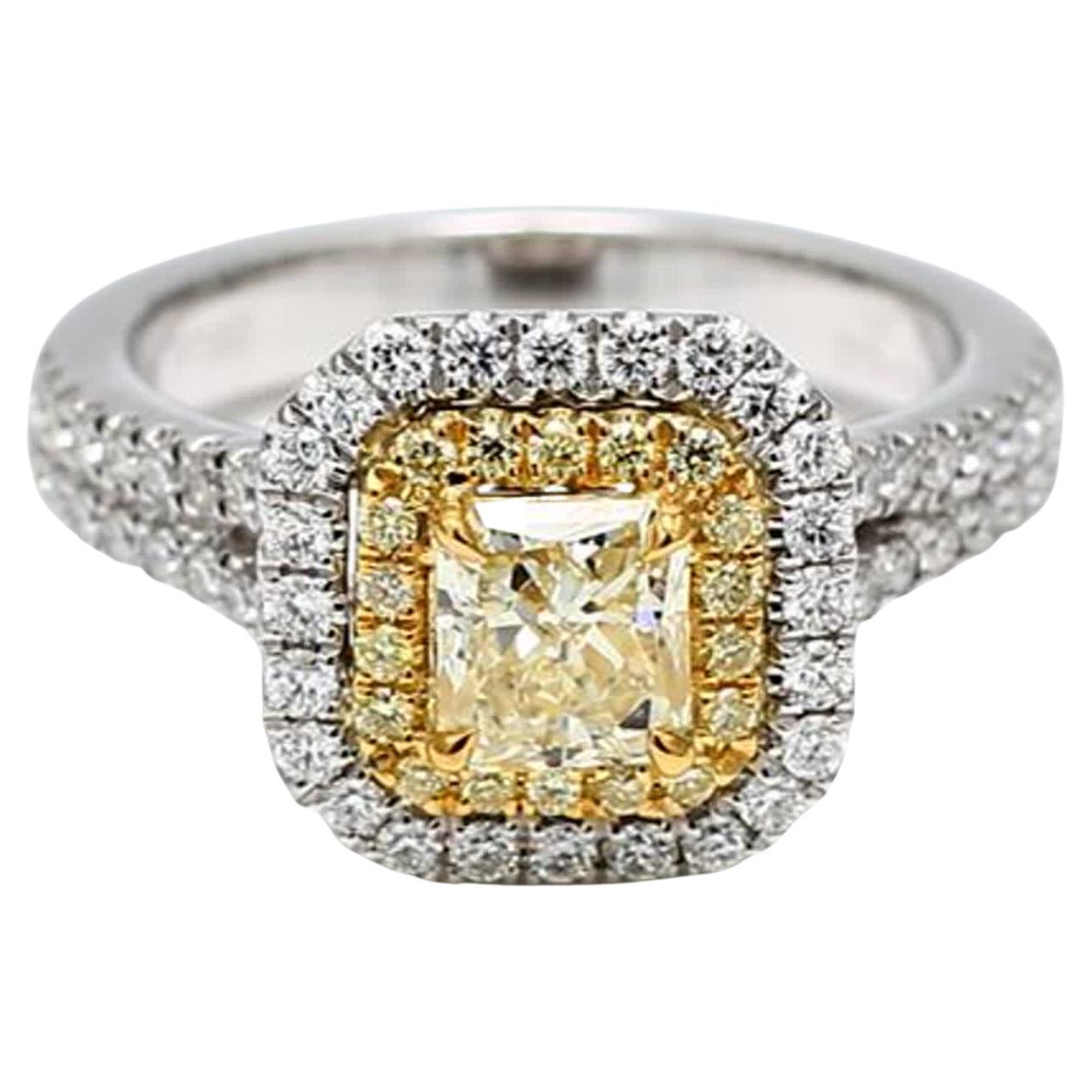 GIA Certified Natural 4.91 Carat Radiant Yellow Sapphire and Diamond ...