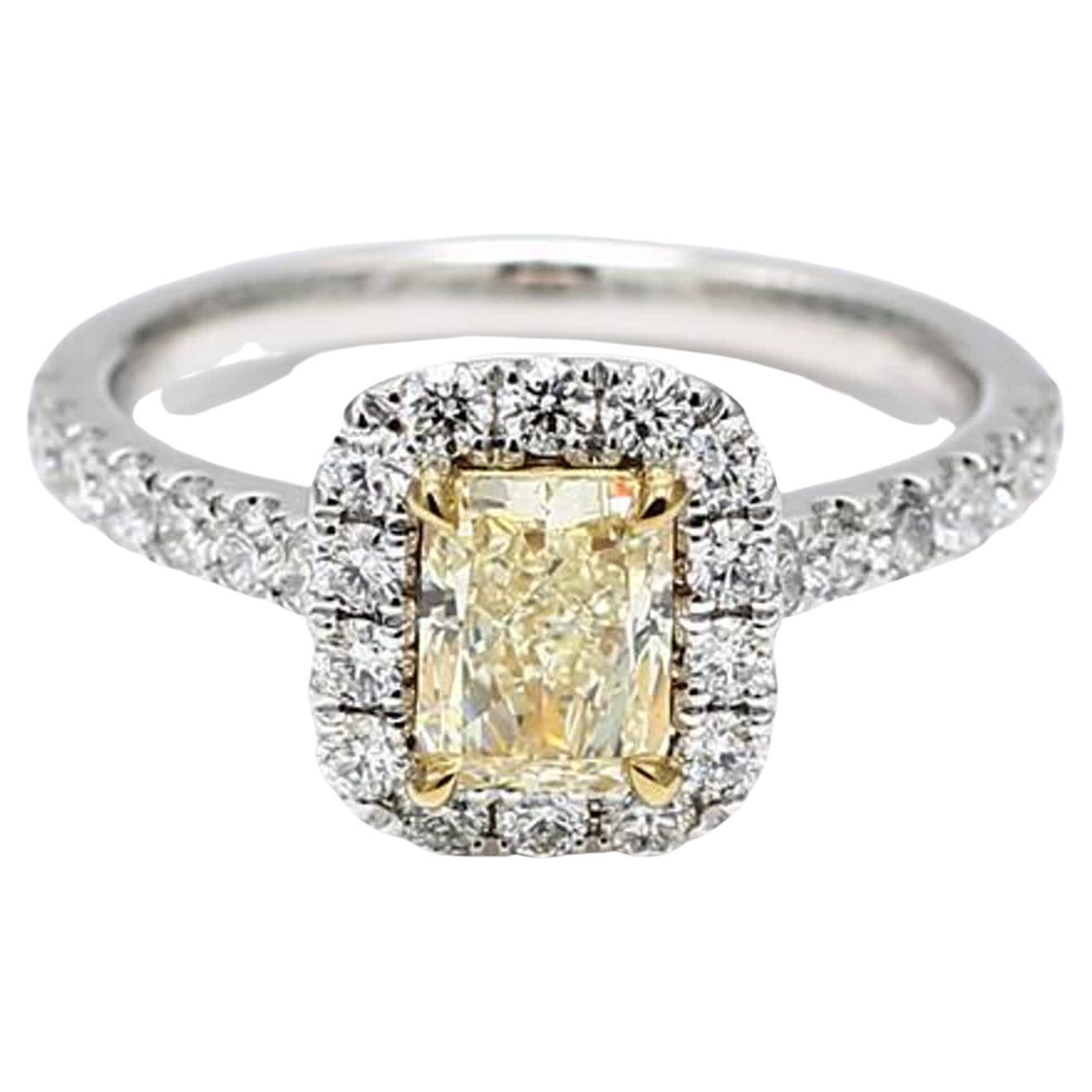 1.68 Carat Diamond and Sapphire Target Ring Platinum and Yellow Gold at ...
