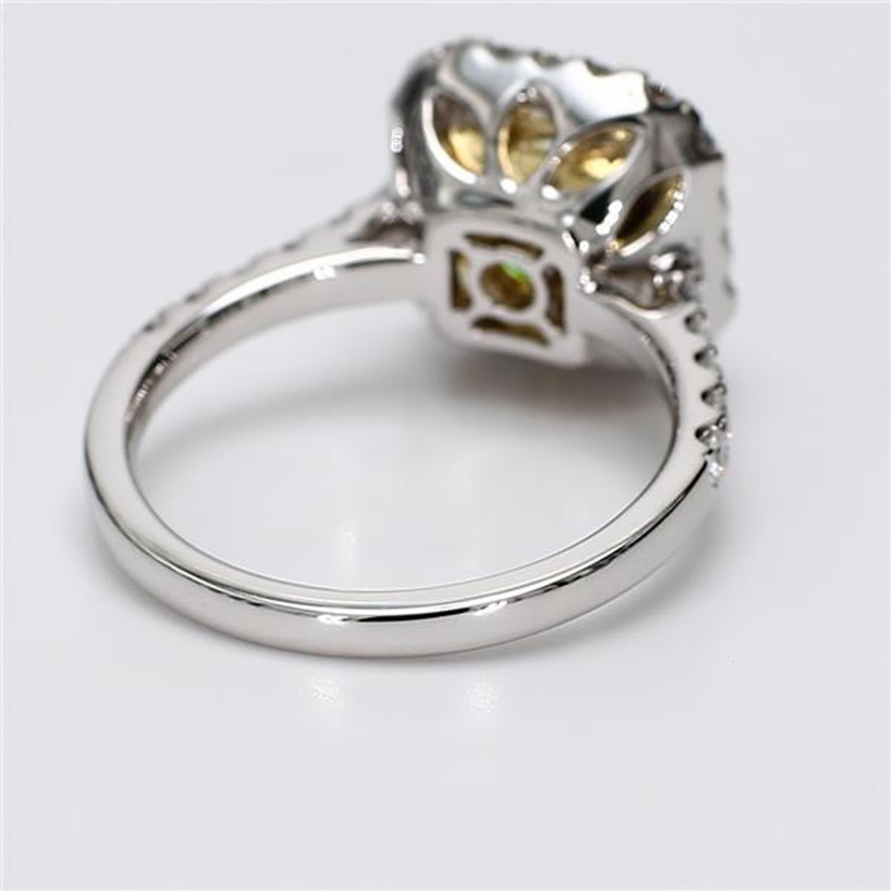 GIA Certified Natural Yellow Radiant and White Diamond 2.65 Carat TW Gold Ring In New Condition For Sale In New York, NY