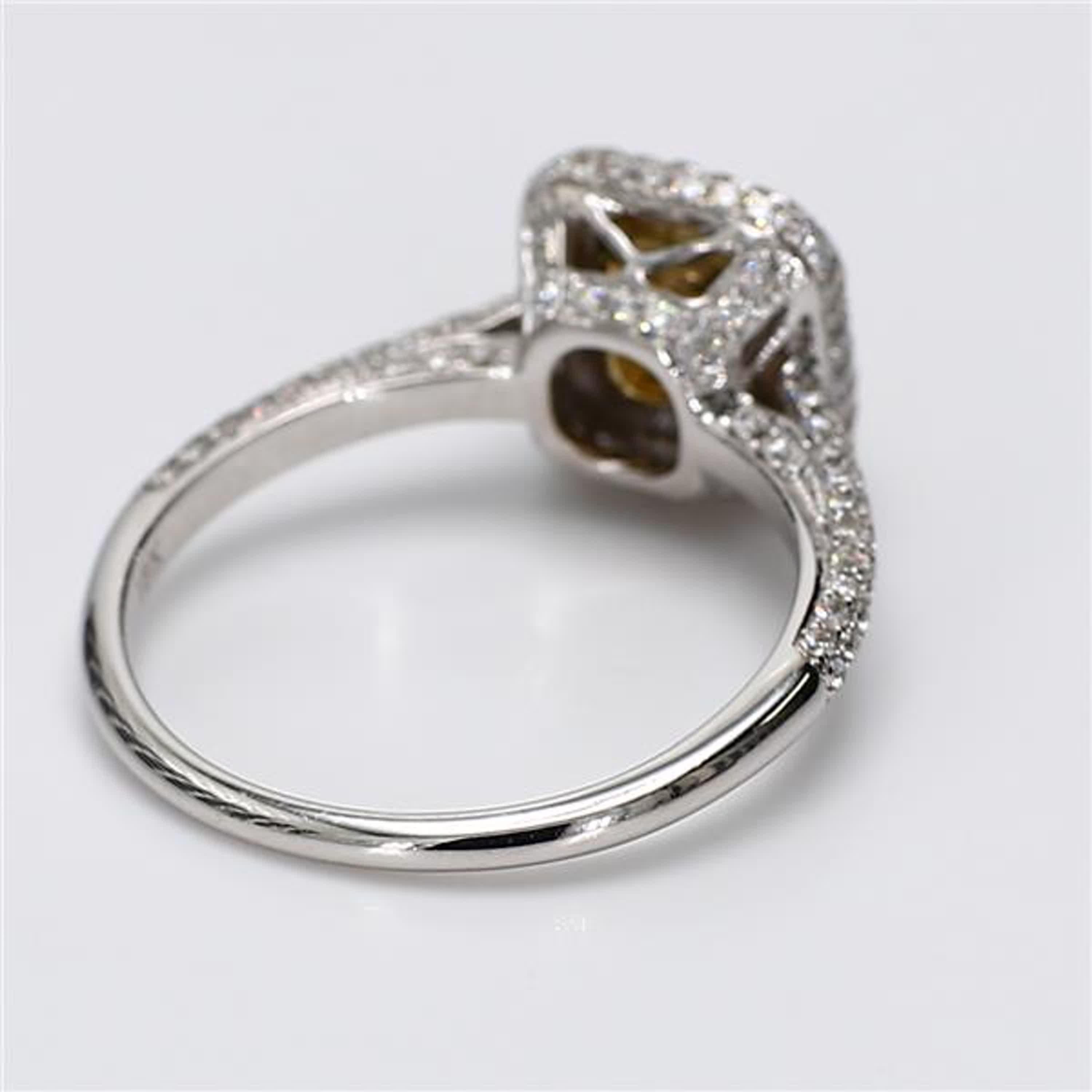 GIA Certified Natural Yellow Radiant Diamond 1.51 Carat TW Gold Cocktail Ring In New Condition For Sale In New York, NY