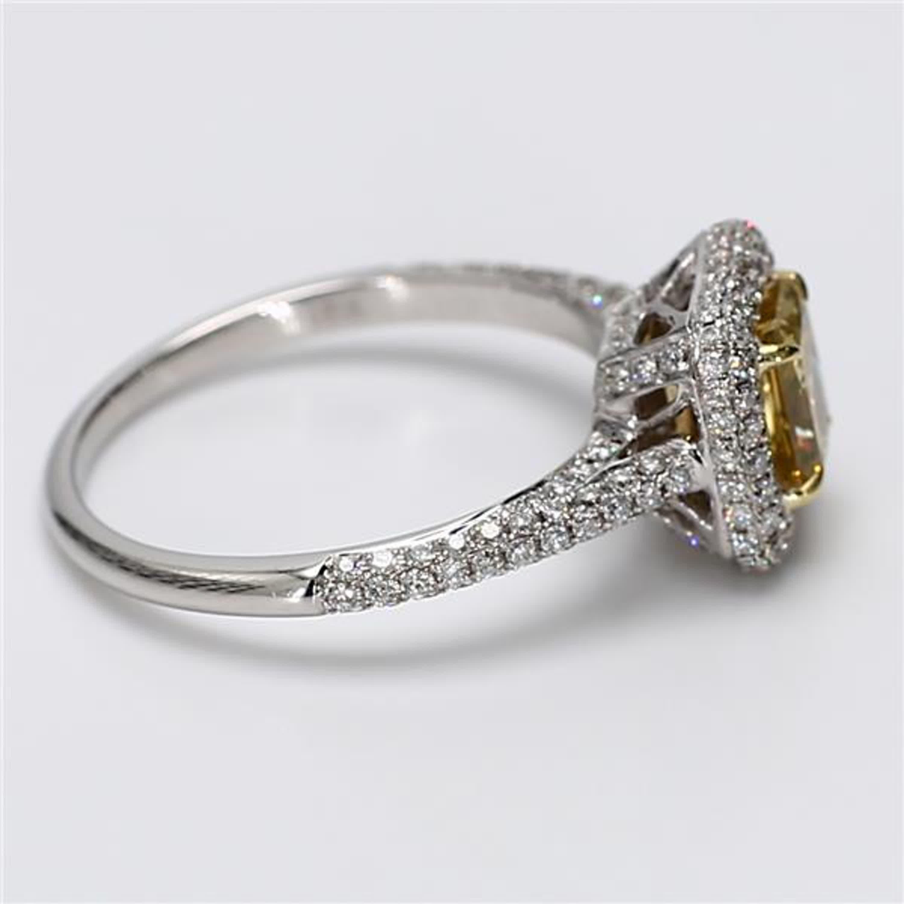 GIA-zertifizierter natürlicher gelber strahlender Diamant 1.51 Karat TW Gold Cocktail-Ring Damen im Angebot