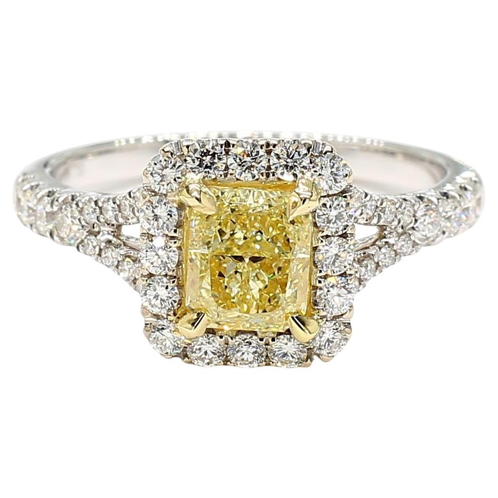GIA-zertifizierter natürlicher gelber strahlender Diamant 1.51 Karat TW Gold Cocktail-Ring
