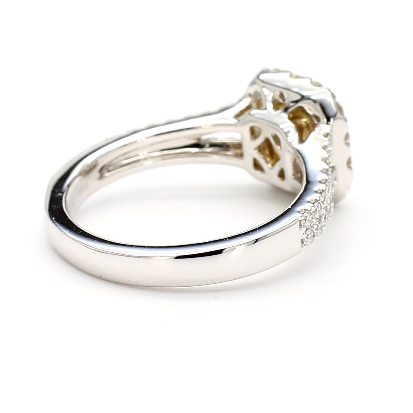 Bague cocktail en or jaune radiant certifiée GIA de 1.57 carat poids total en vente 2