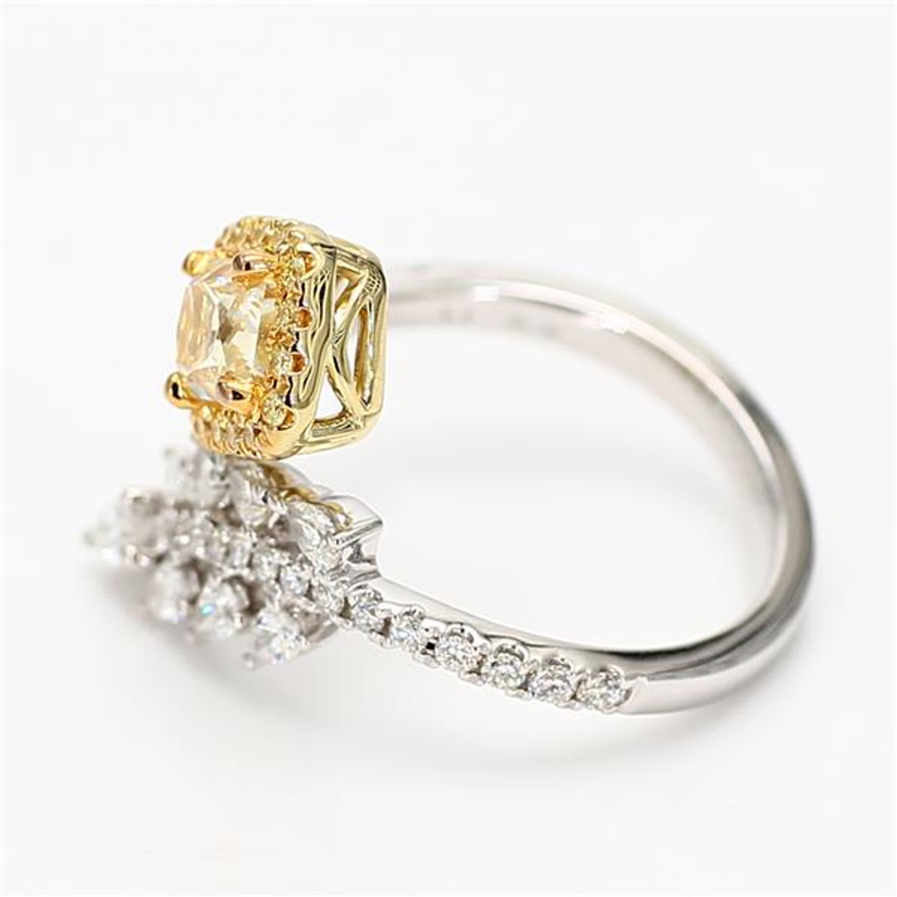 Radiant Cut GIA Certified Natural Yellow Radiant Diamond 1.78 Carat TW Gold Cocktail Ring