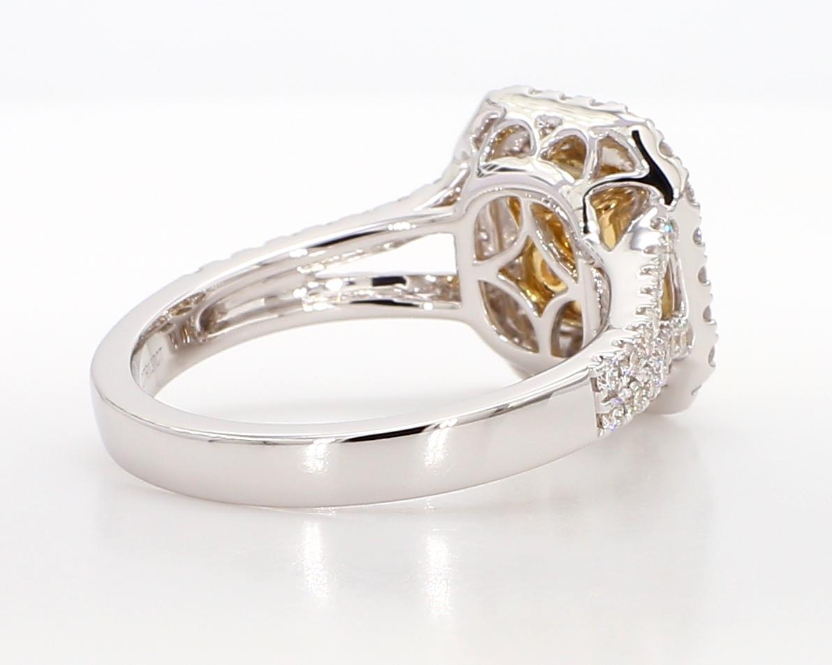 GIA-zertifizierter natürlicher gelber strahlender Diamant 1.97 Karat TW Gold Cocktail-Ring Damen im Angebot