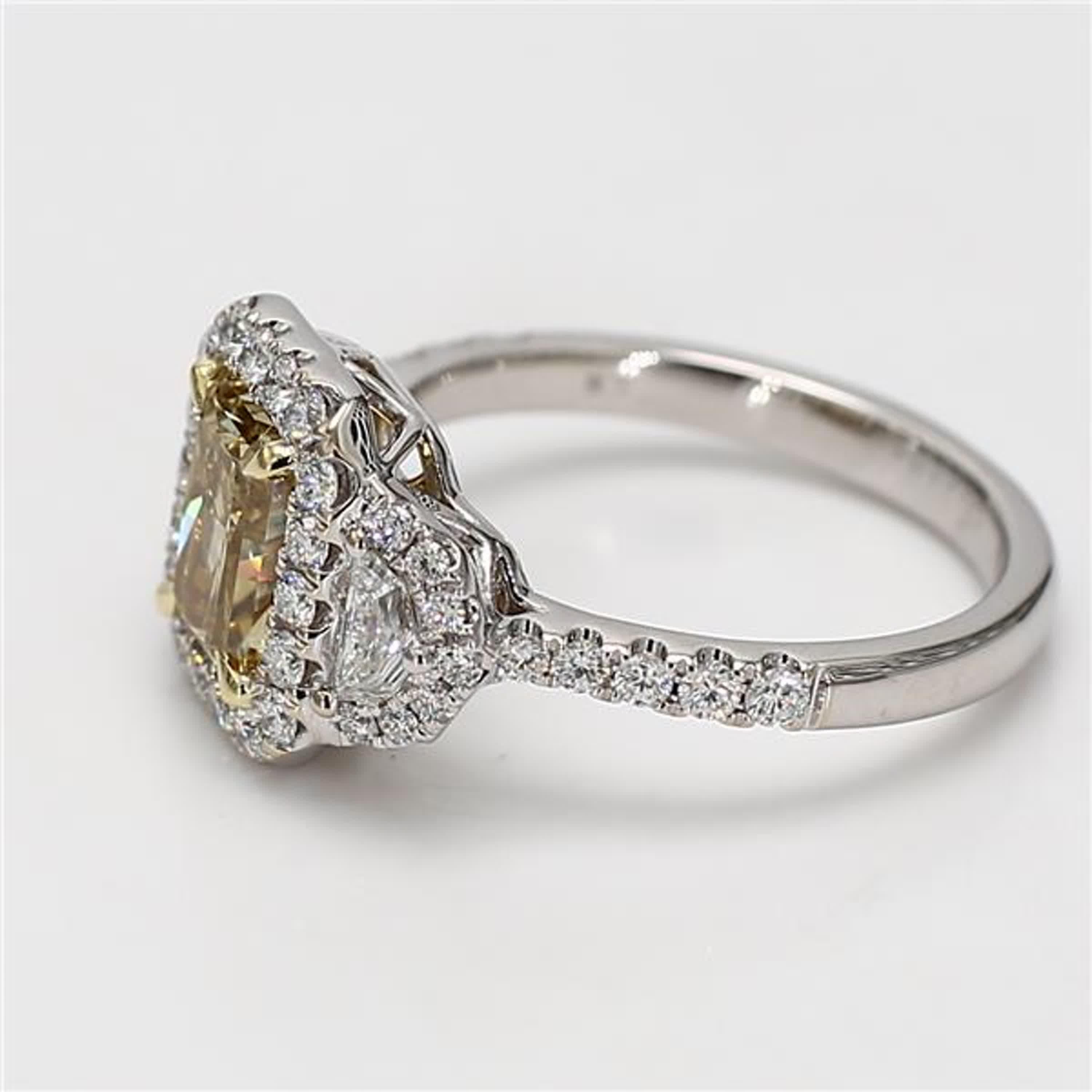 Contemporary GIA Certified Natural Yellow Radiant Diamond 2.24 Carat TW Gold Cocktail Ring