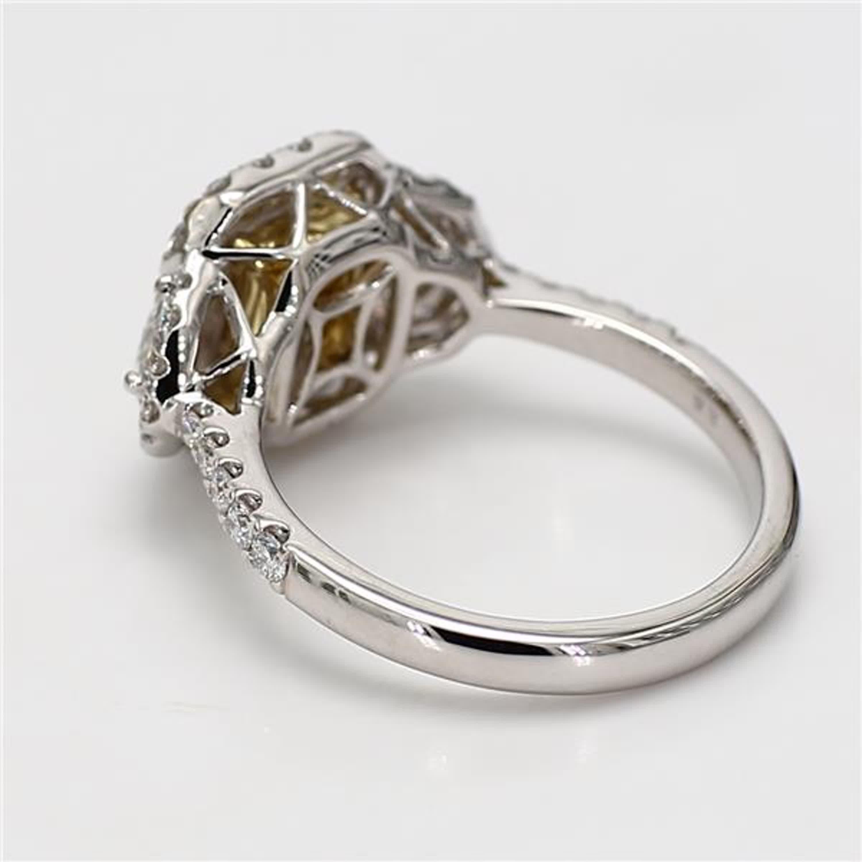 Radiant Cut GIA Certified Natural Yellow Radiant Diamond 2.24 Carat TW Gold Cocktail Ring