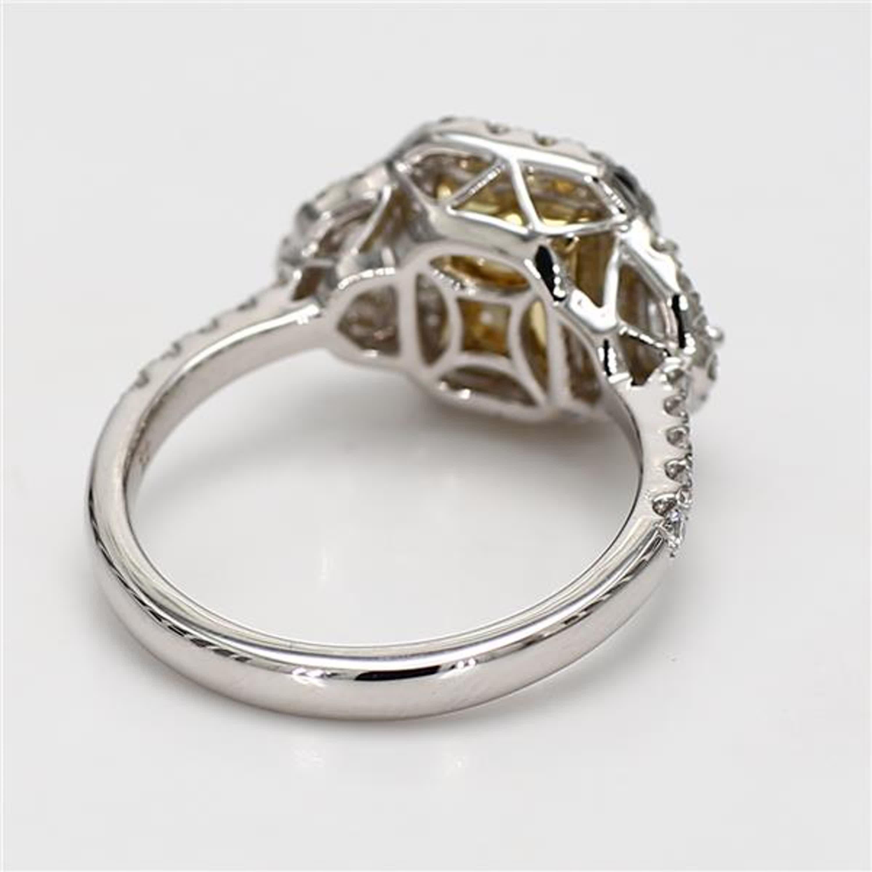 GIA Certified Natural Yellow Radiant Diamond 2.24 Carat TW Gold Cocktail Ring In New Condition In New York, NY