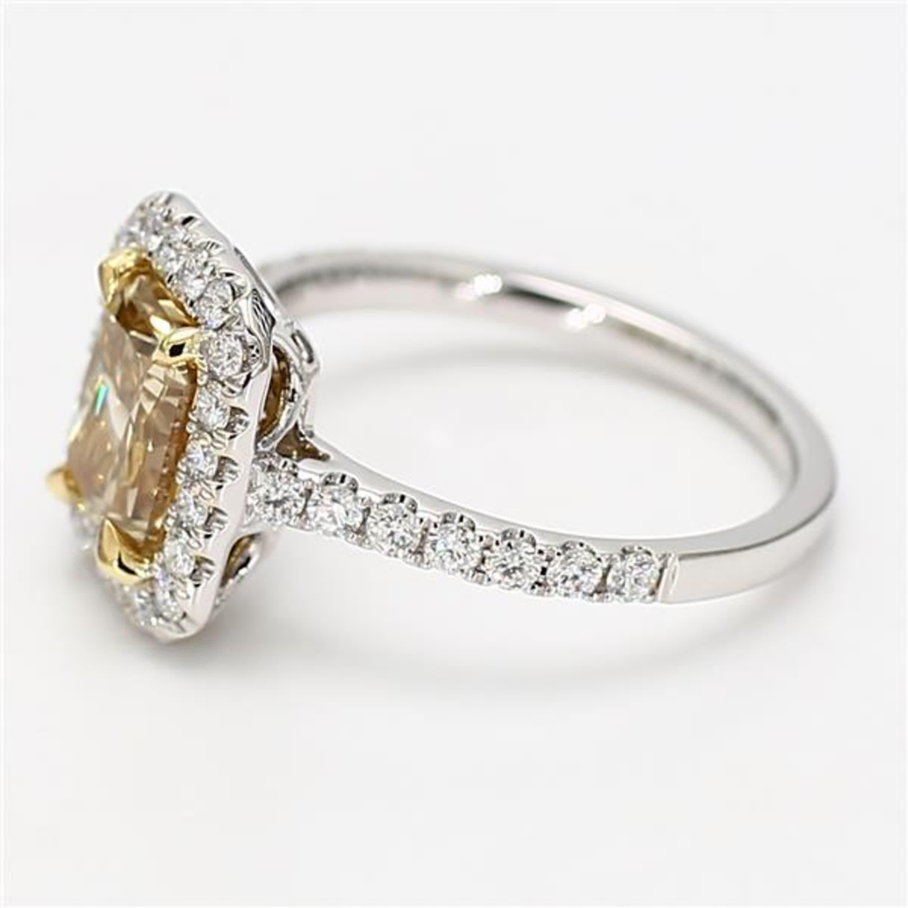 Contemporary GIA Certified Natural Yellow Radiant Diamond 2.33 Carat TW Gold Cocktail Ring For Sale