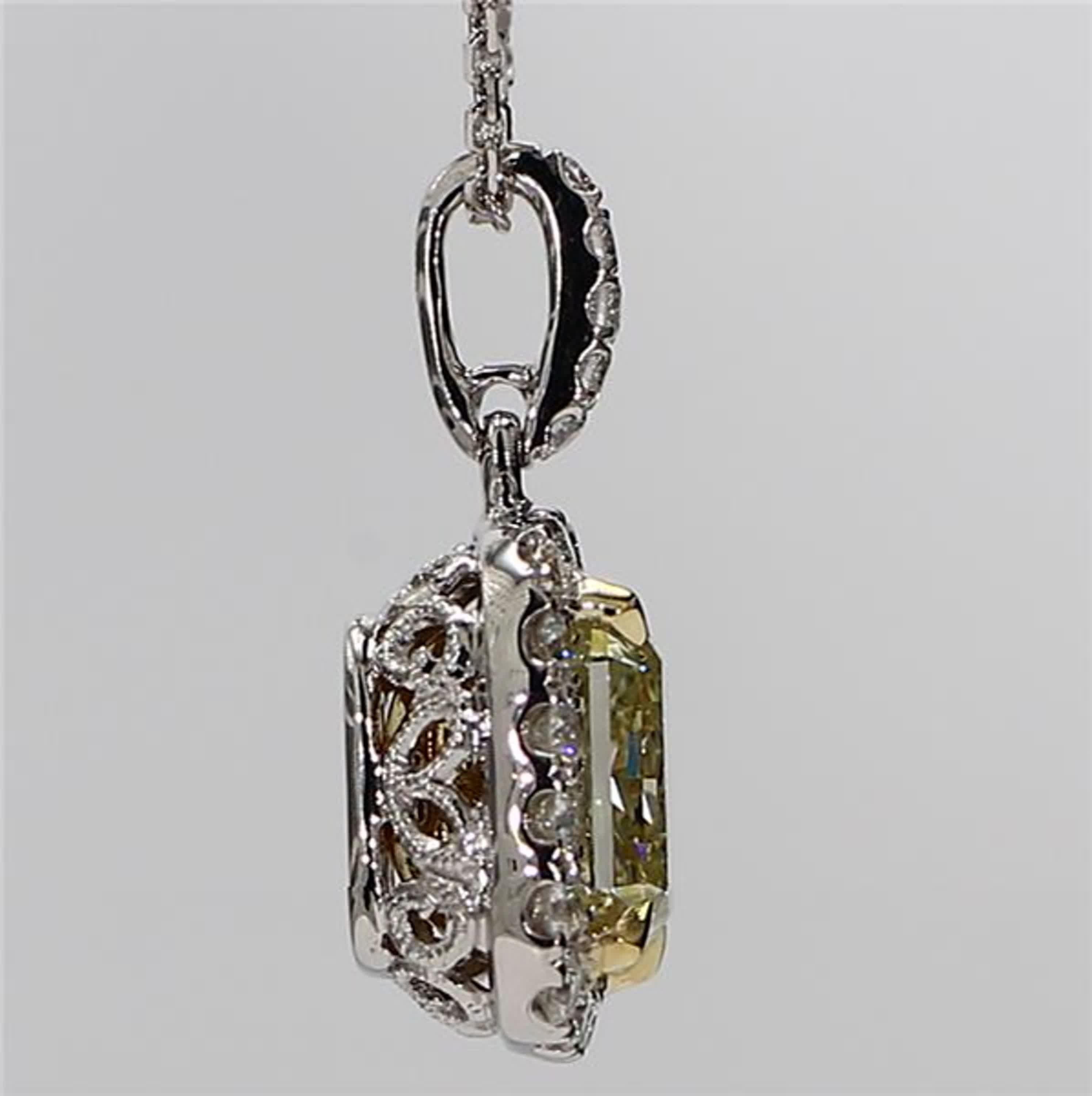Contemporary GIA Certified Natural Yellow Radiant Diamond 2.69 Carat TW Gold Pendant