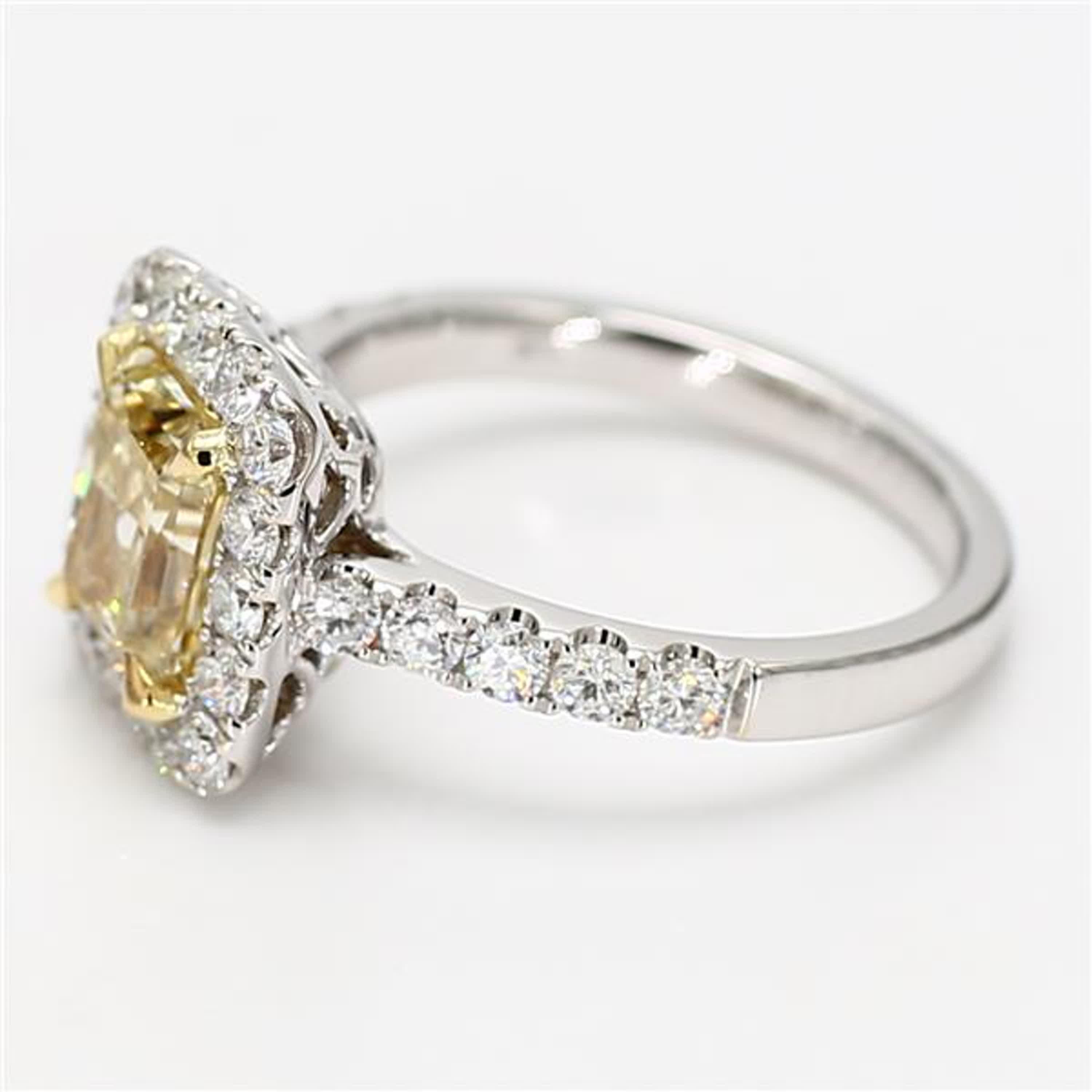 Contemporary GIA Certified Natural Yellow Radiant Diamond 2.74 Carat TW Gold Cocktail Ring For Sale